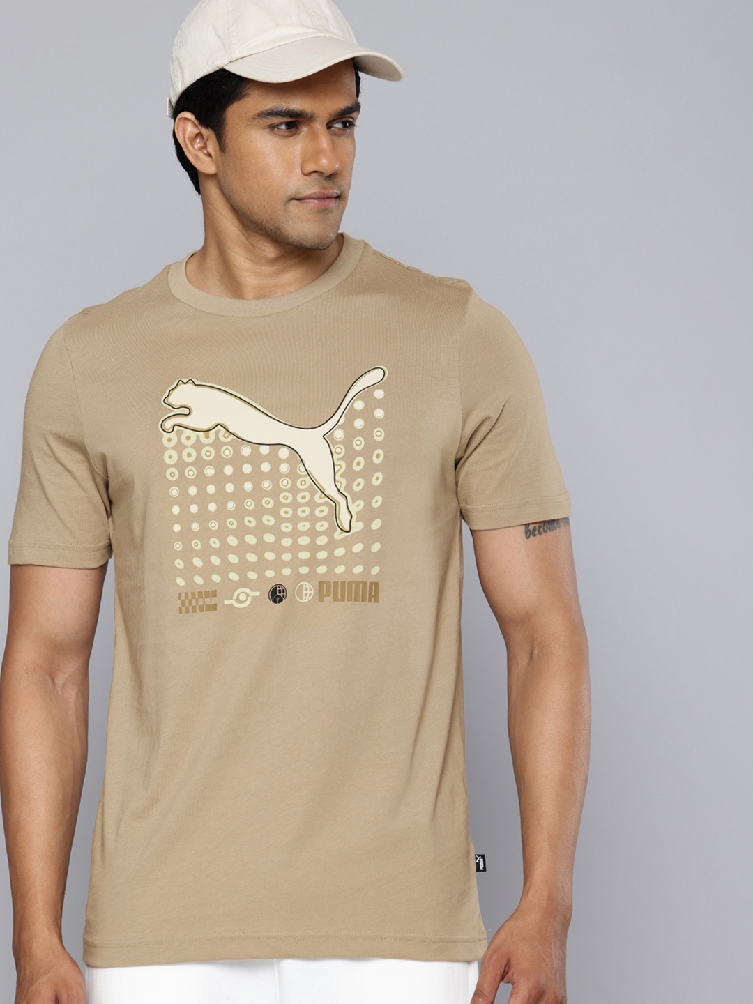 

Puma GRAPHICS Cat Gradient Printed Pure Cotton Outdoor T-shirt, Beige