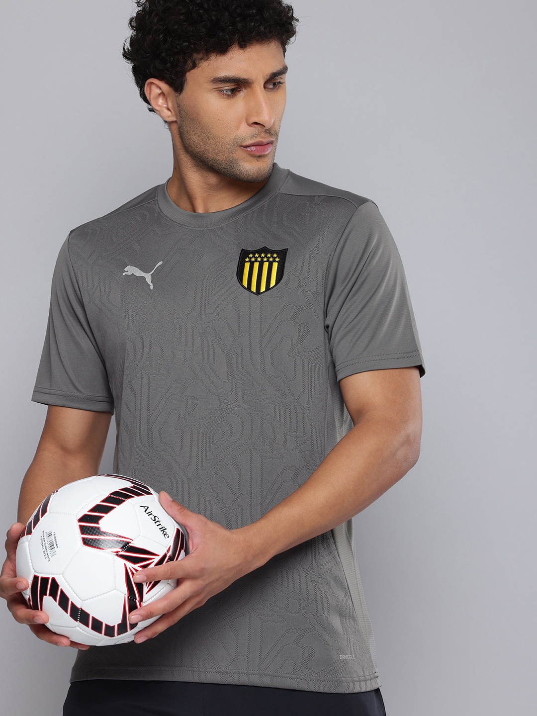 

Puma Club Atltico Pearol dryCELL Slim Fit Football Training T-shirt, Grey