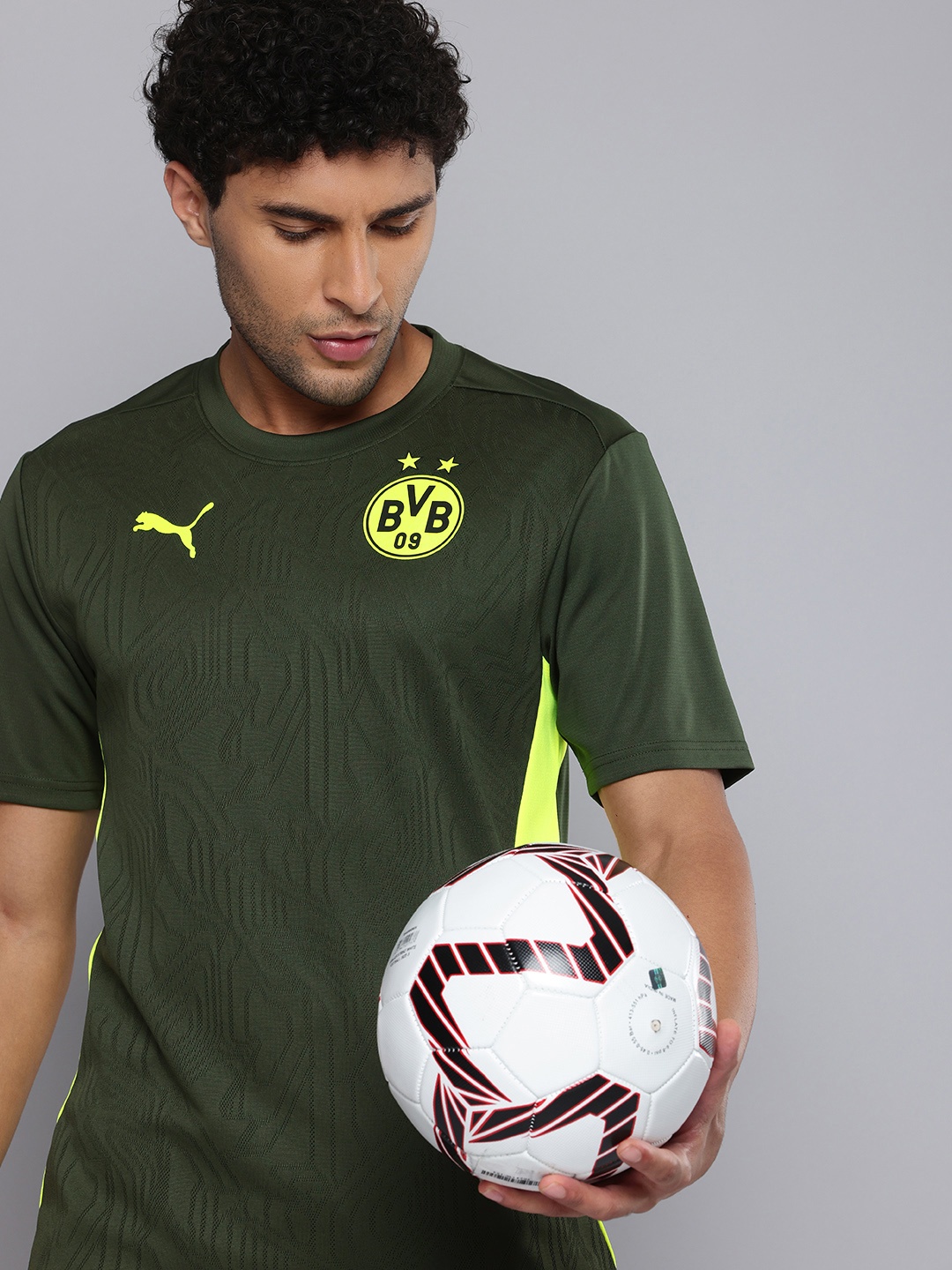 Puma Borussia Dortmund Training Slim Fit dryCELL Football JerseyT-shirt, Green
