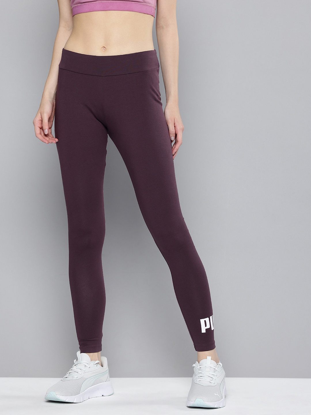 

Puma Women Tight Fit Brand Logo Printed Outdoor Tights, Purple