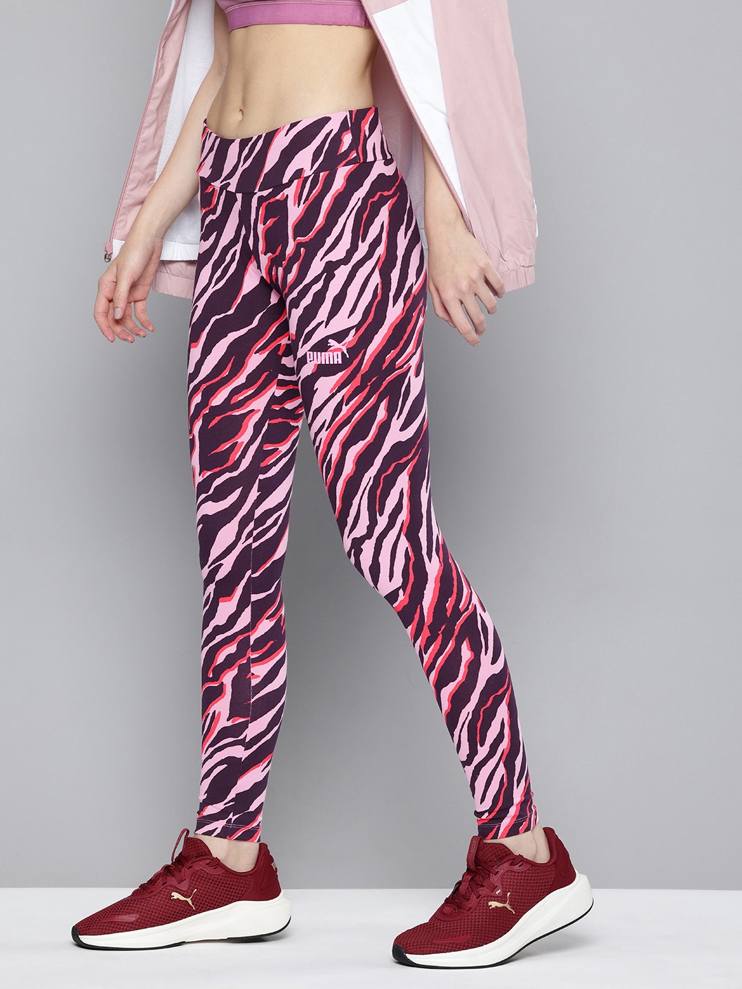 Puma Women Tight Fit ANIMAL Graphics Outdoor Tights, Pink