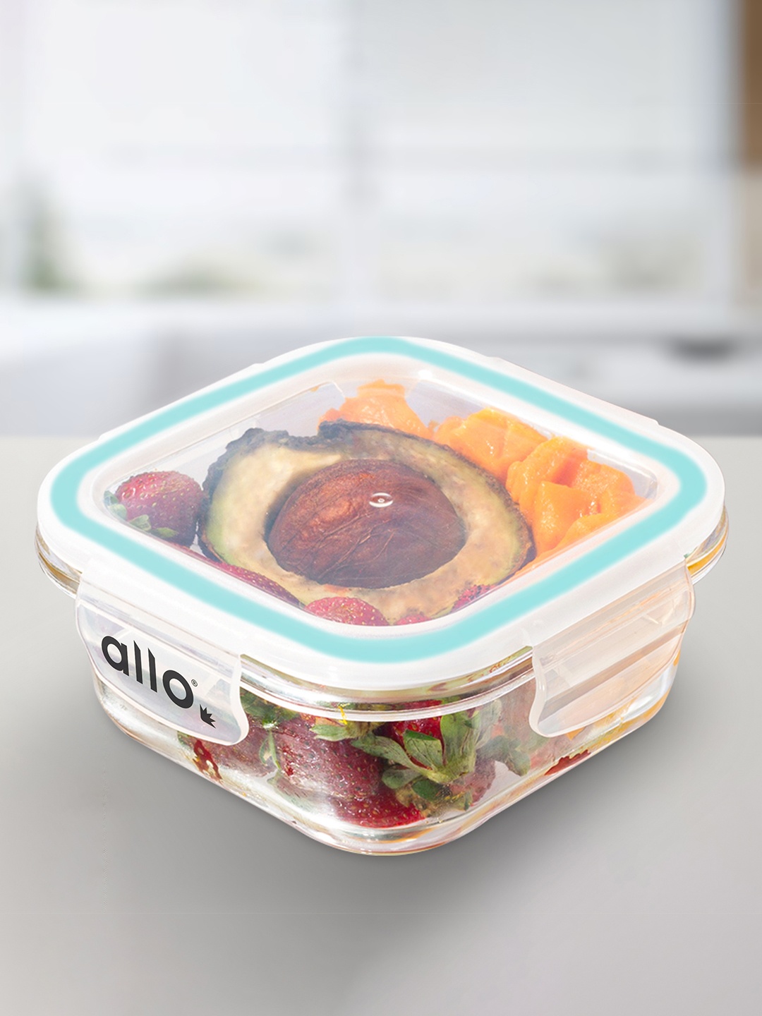 

Allo FoodSafe Square Microwave Safe Glass Containers for Fridge Storage 550ml, Transparent