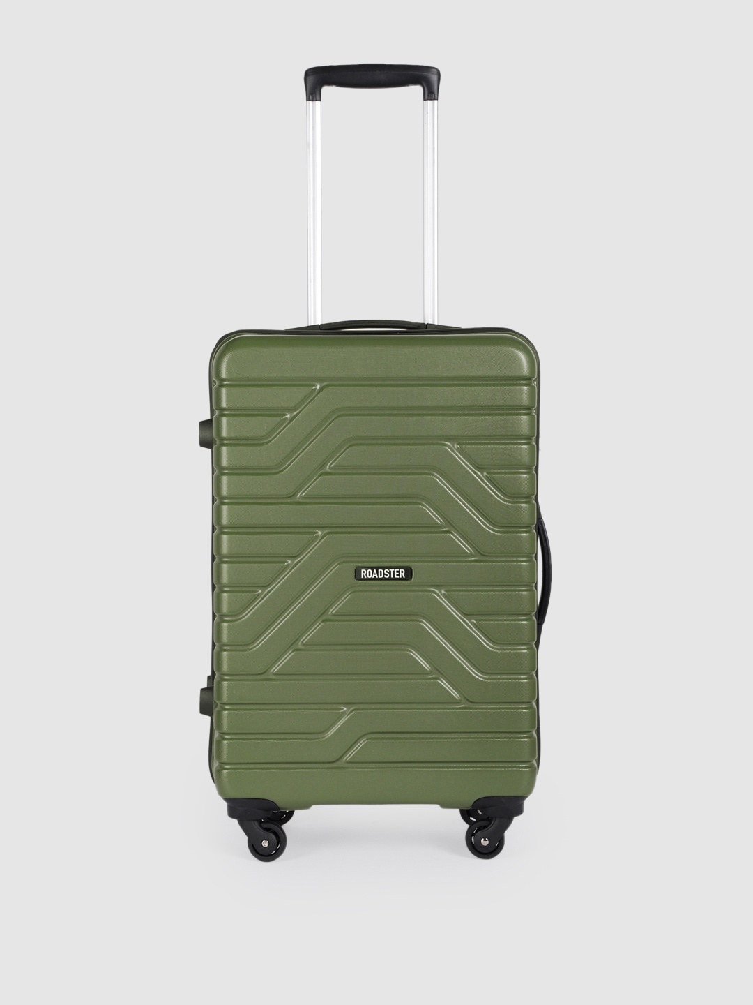 

Roadster Unisex NEXO Textured 360-Degree Rotation Medium Hard Suitcase Trolley, Olive