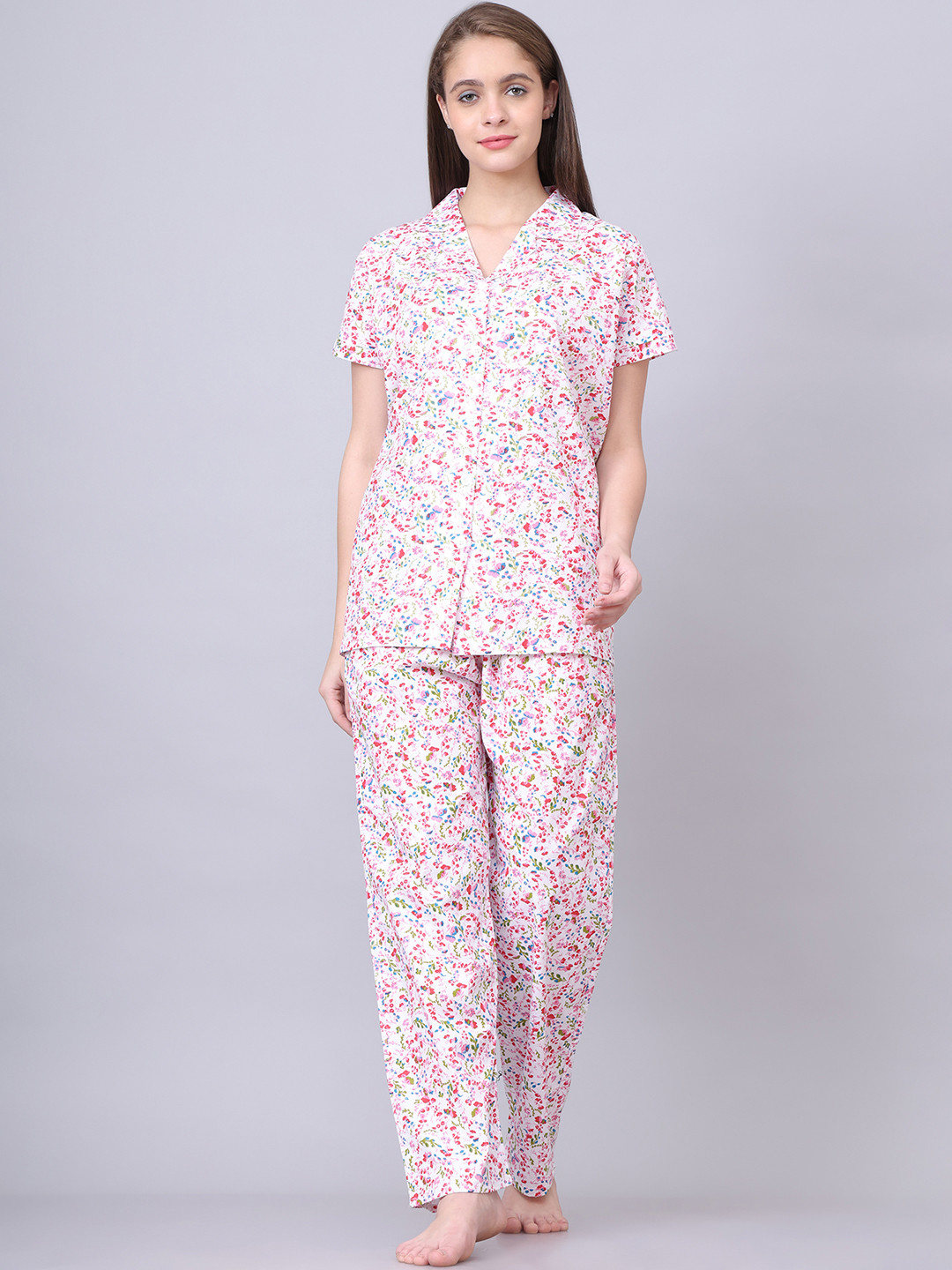 

Aartej Women Printed Night suit, Pink