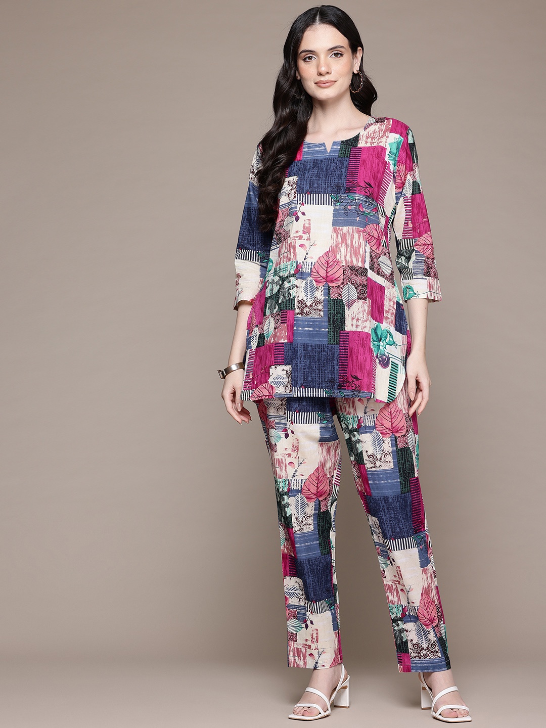 

Readiprint Women Printed Cotton Straight Tunic & Trousers, Multi