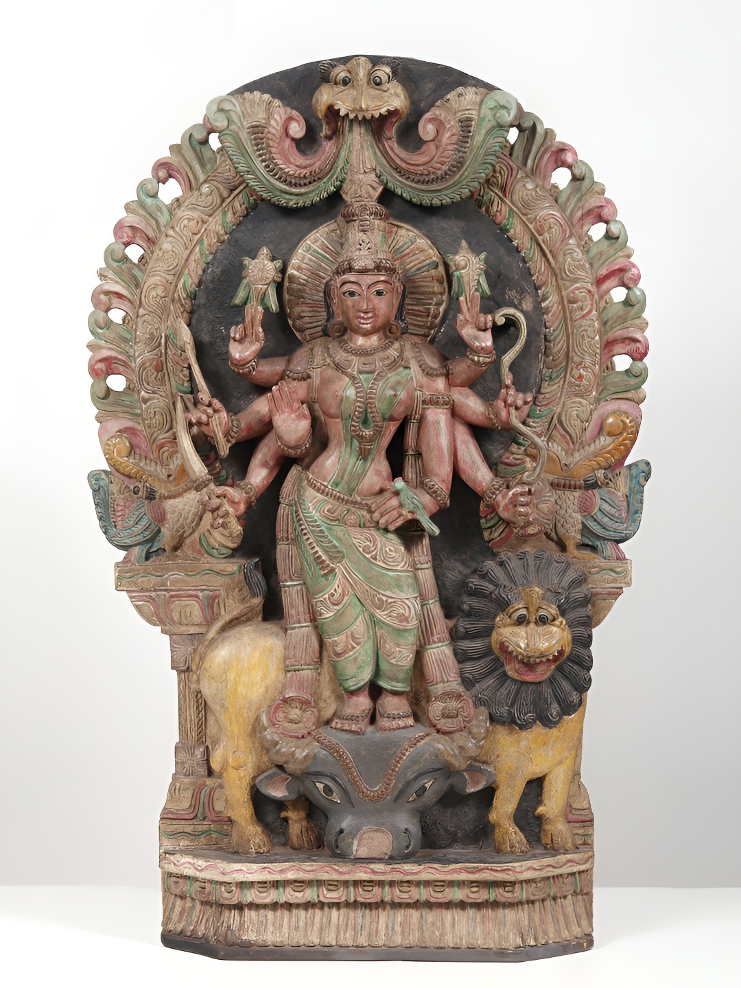 

Exotic India Rust & Grey Goddess Durga Religious Idol Showpiece