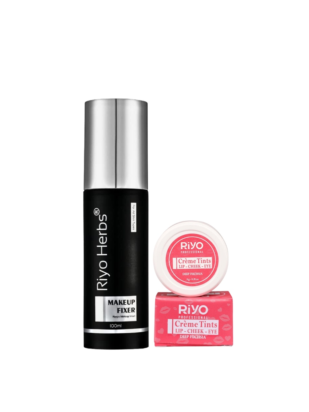 

Riyo Herbs Matte Makeup Fixer 100ml & Creme Tint 8g - Creamy Peach, Transparent