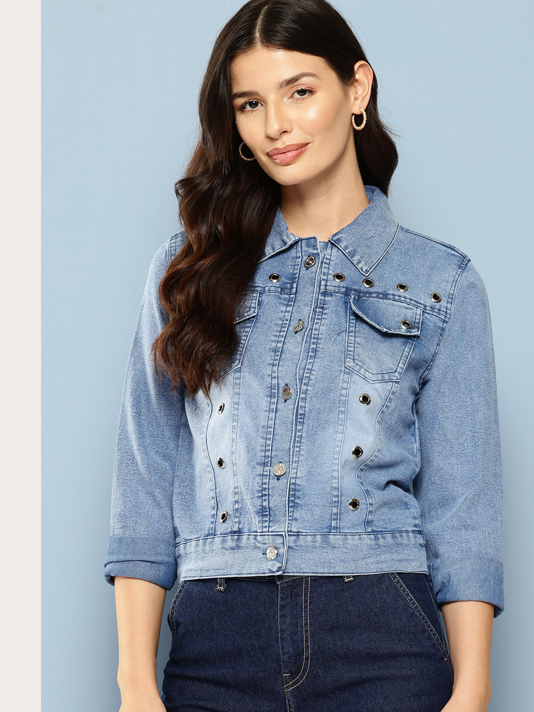 

Aarika Washed Lightweight Denim Jacket, Blue