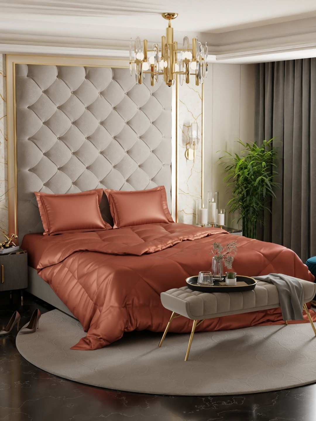 

Stoa Paris Brown Geometric 4 Piece Double Queen Regular Bedding Set