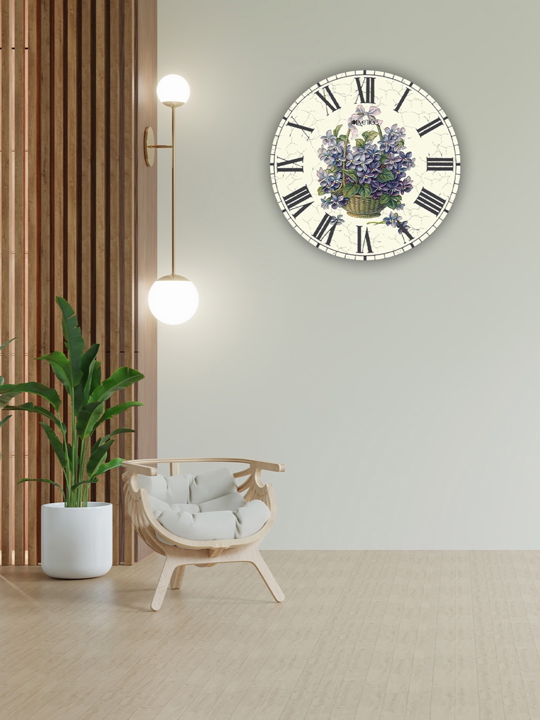 

OLIVE TREE White & Black Printed Contemporary Wall Clock