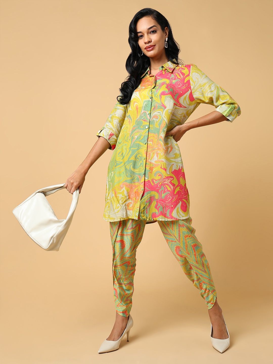 

SHOWOFF Floral Printed Shirt With Trousers, Green