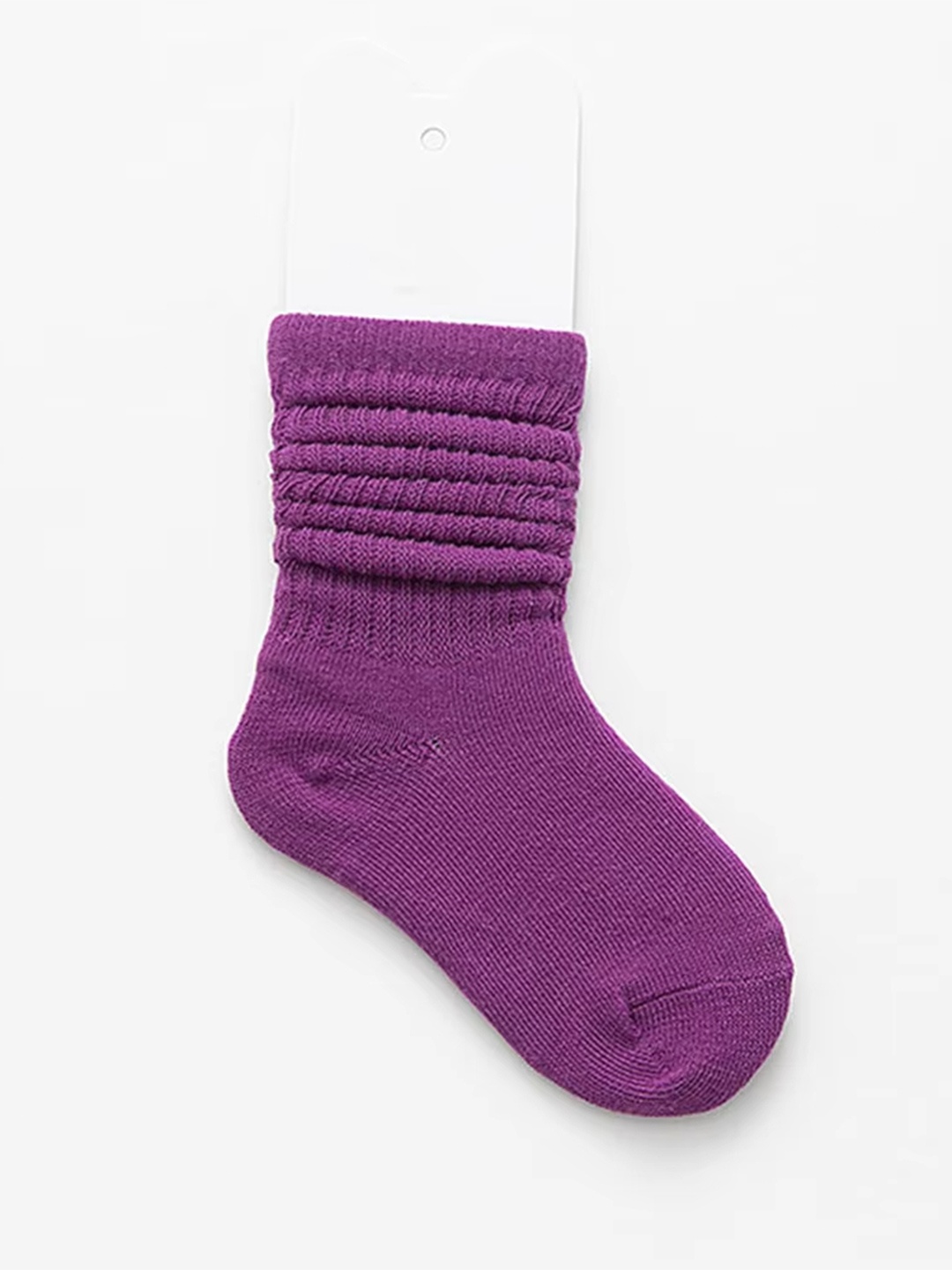 

AHC Kids Textured Pure Cotton Calf Length Socks, Purple