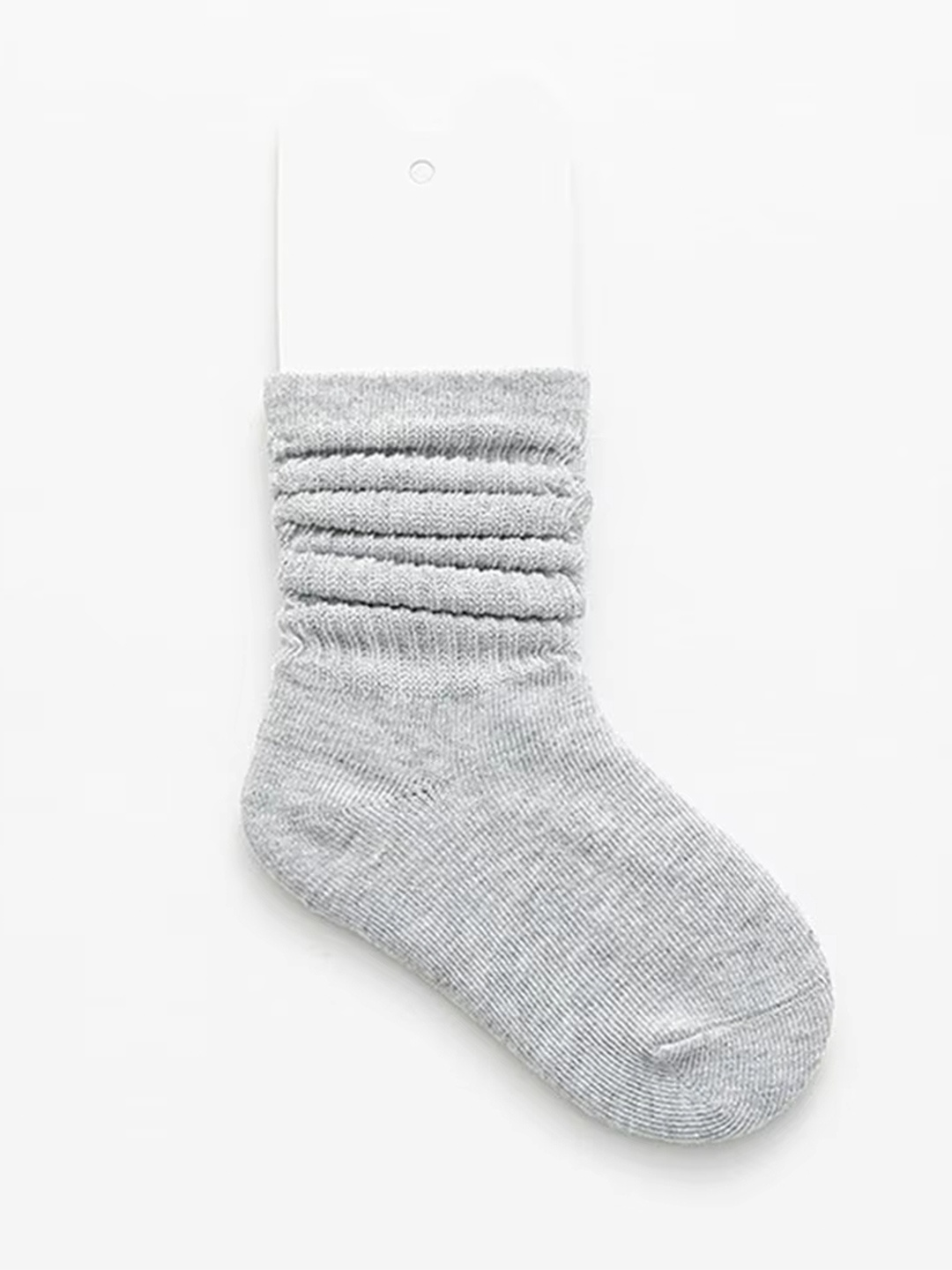 

AHC Textured Pure Cotton Calf Length Socks, Grey