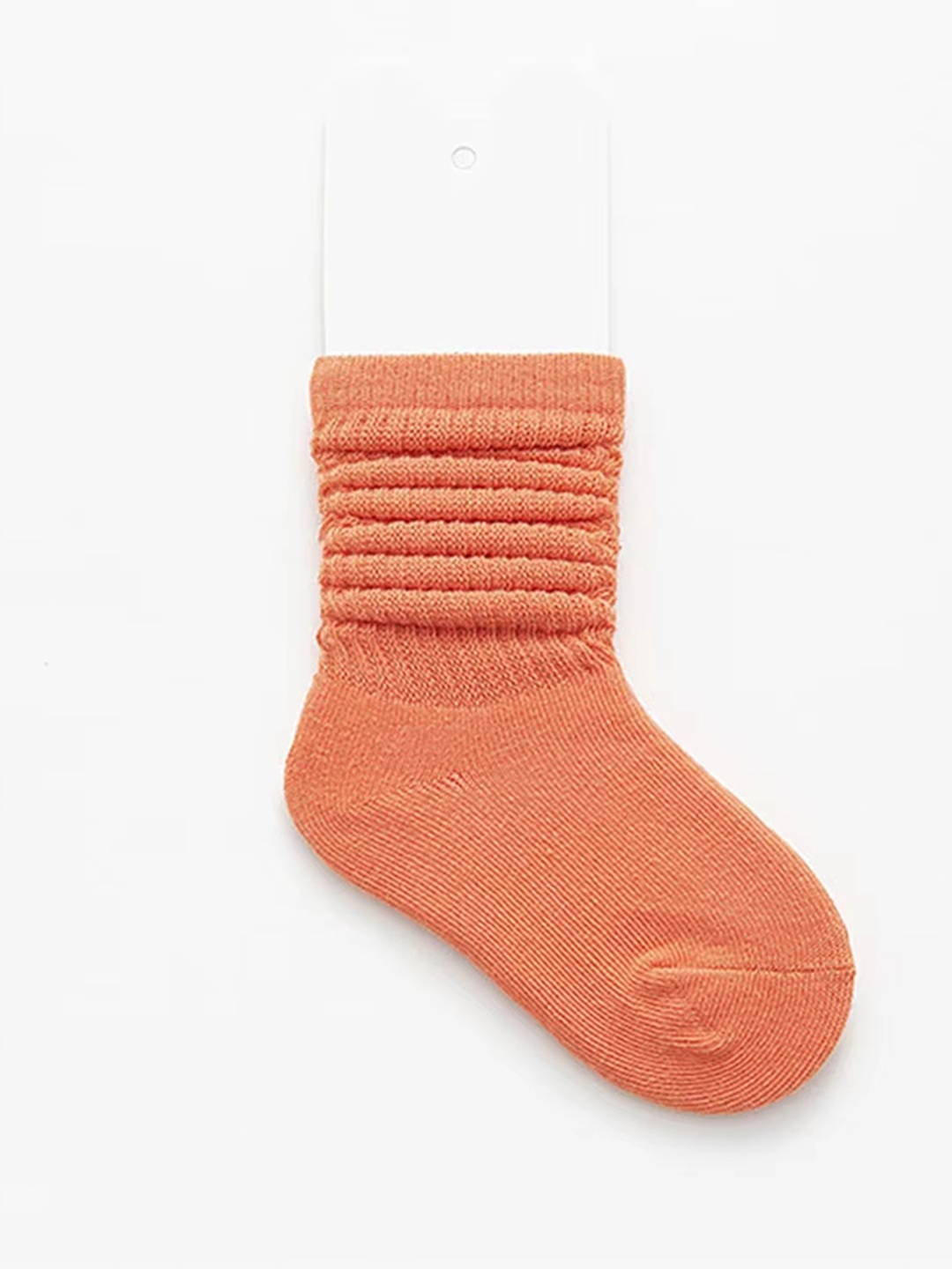 

AHC Kids Textured Pure Cotton Calf Length Socks, Orange