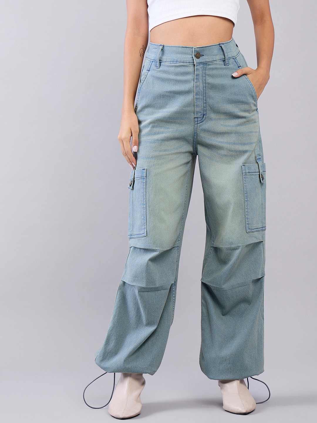 

Noh.Voh - SASSAFRAS Kids Girls Straight Fit Mildly Distressed Heavy Fade Jeans, Blue