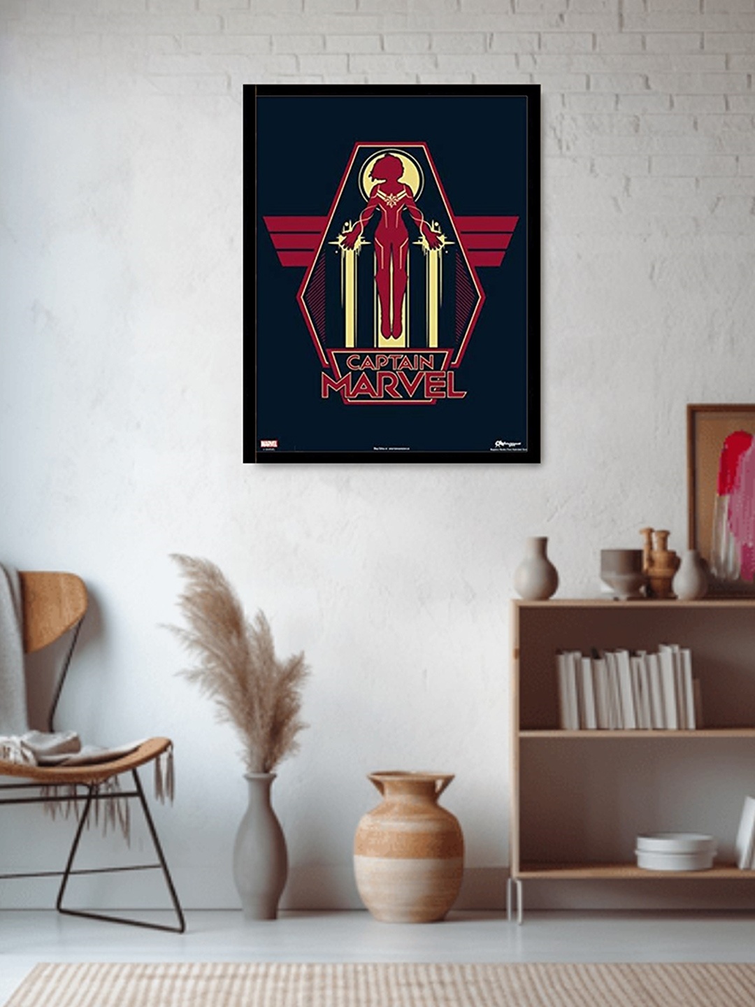 Entertainment Store Blue & Maroon Captain Marvel Flying Mini Poster