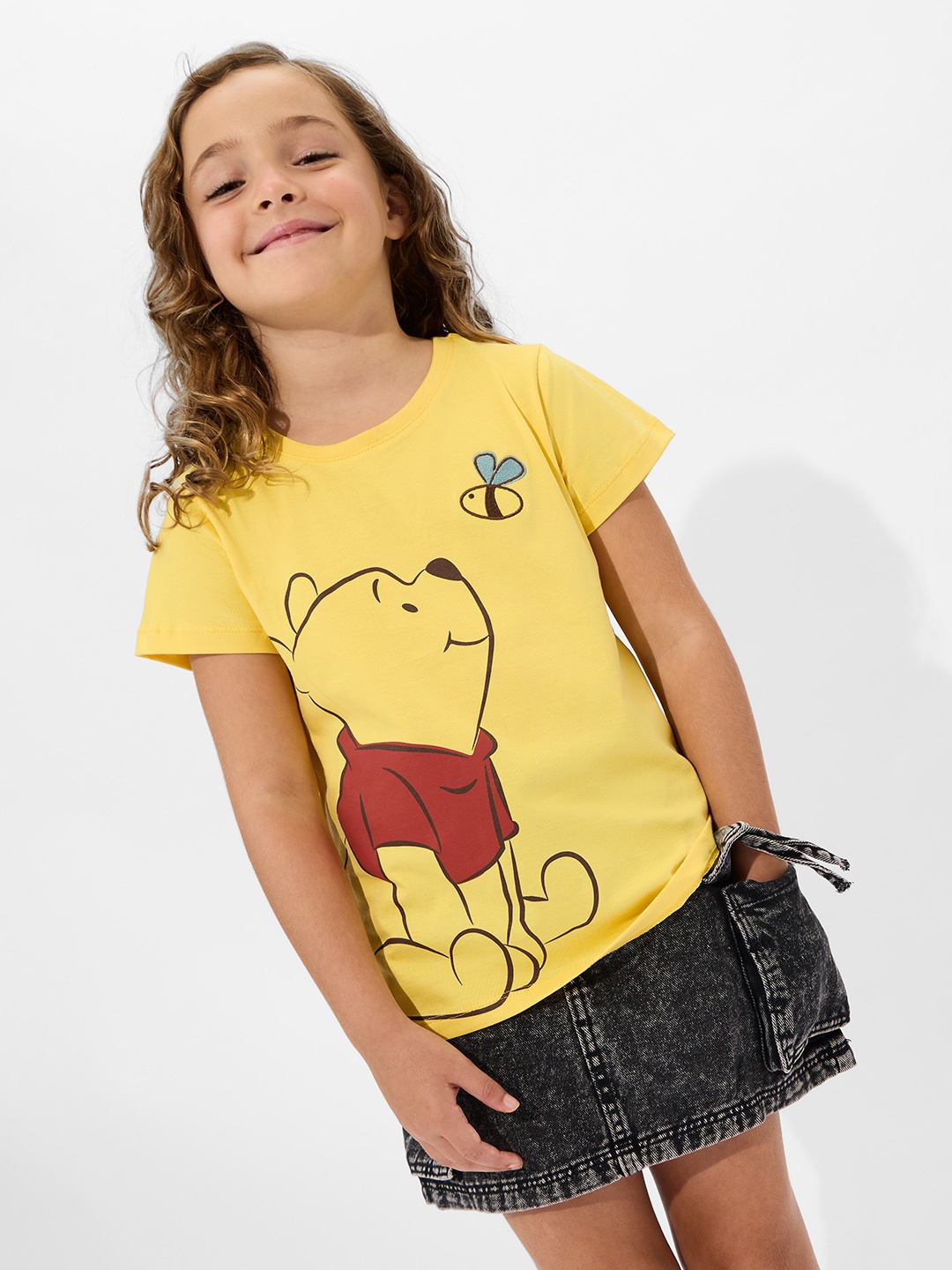 

The Souled Store Girls Winnie The Pooh Printed T-shirt, Yellow