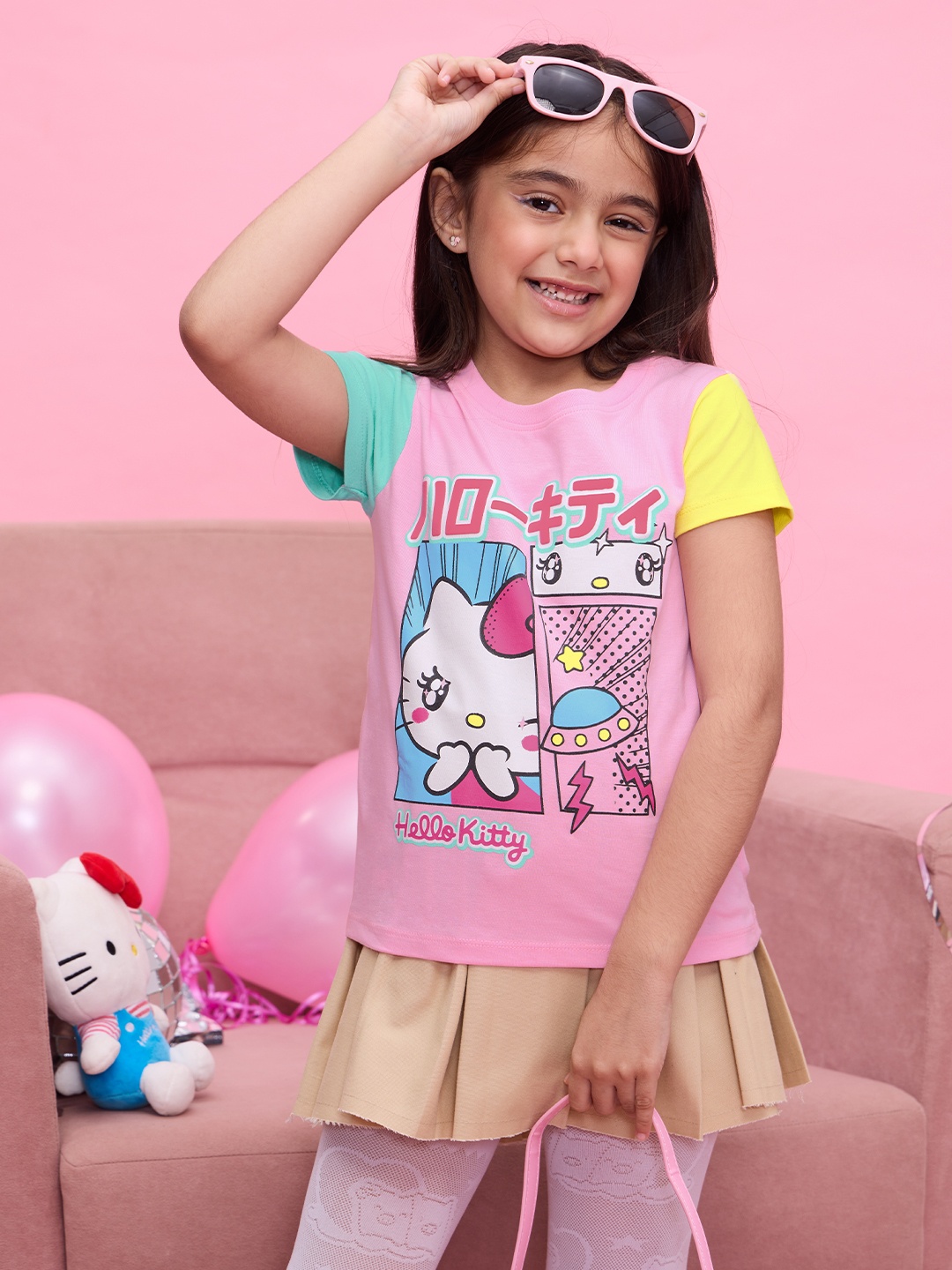 

The Souled Store Girls Hello Kitty Printed T-shirt, Multi