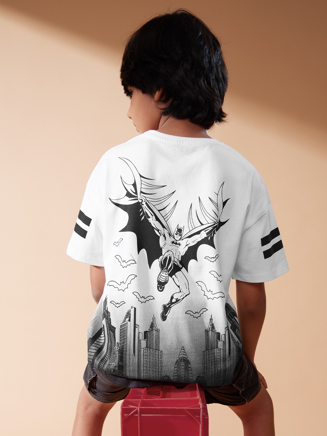 

The Souled Store Boys Batman: Gotham's Saviour Round Neck Cotton T-Shirt, White