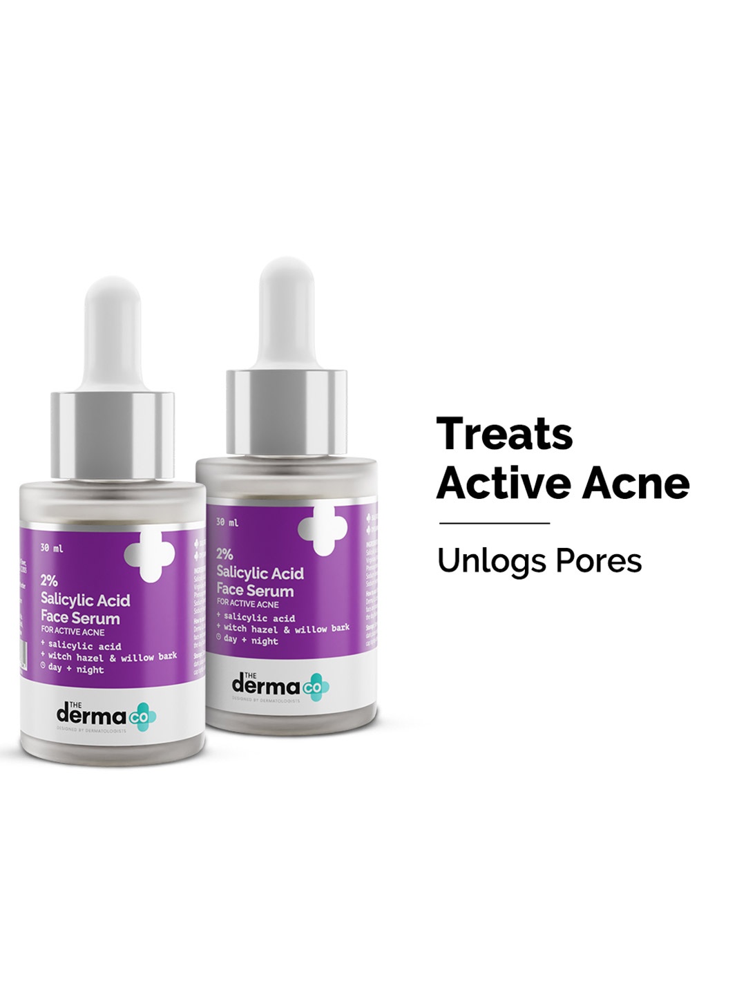 

The Derma co. Set Of 2 2% Salicylic Acid Serum With Witch Hazel- 30ml Each, White