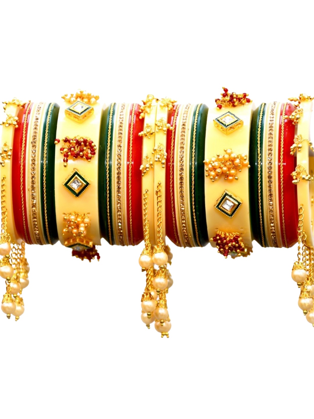 

Zindura Set Of 2 Gold-Plated American Diamond -Studded Bangles