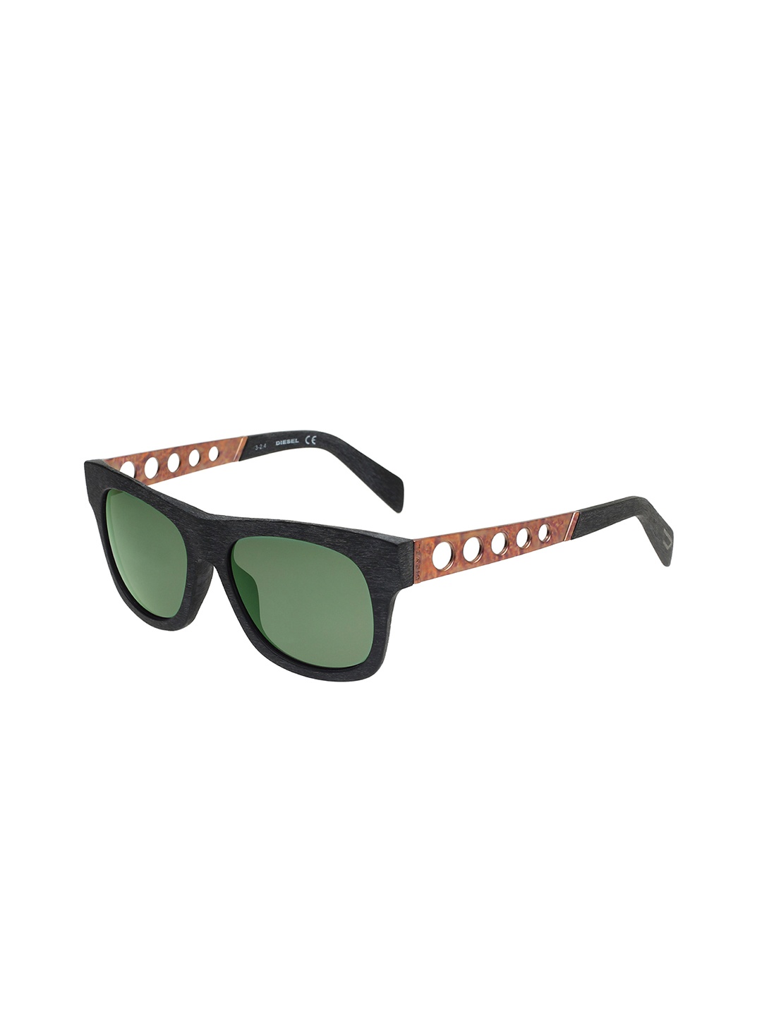 

DIESEL Unisex Square Sunglasses with UV Protected Lens - DL0131 05N 53 S, Green