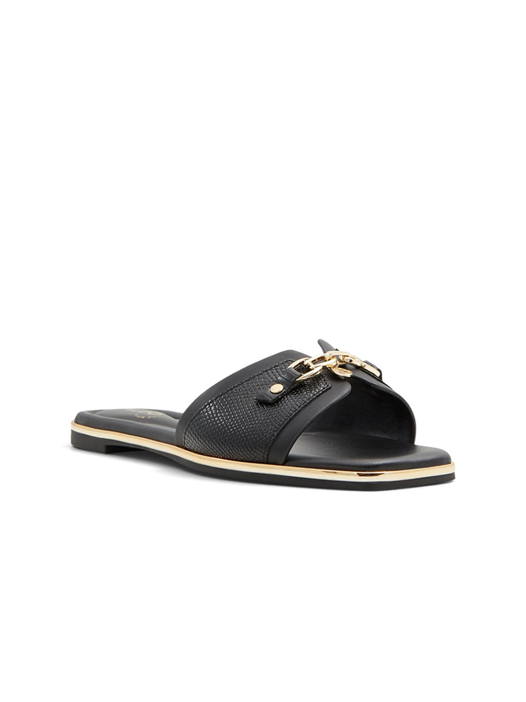 

ALDO Women Textured Open Toe Flats, Black