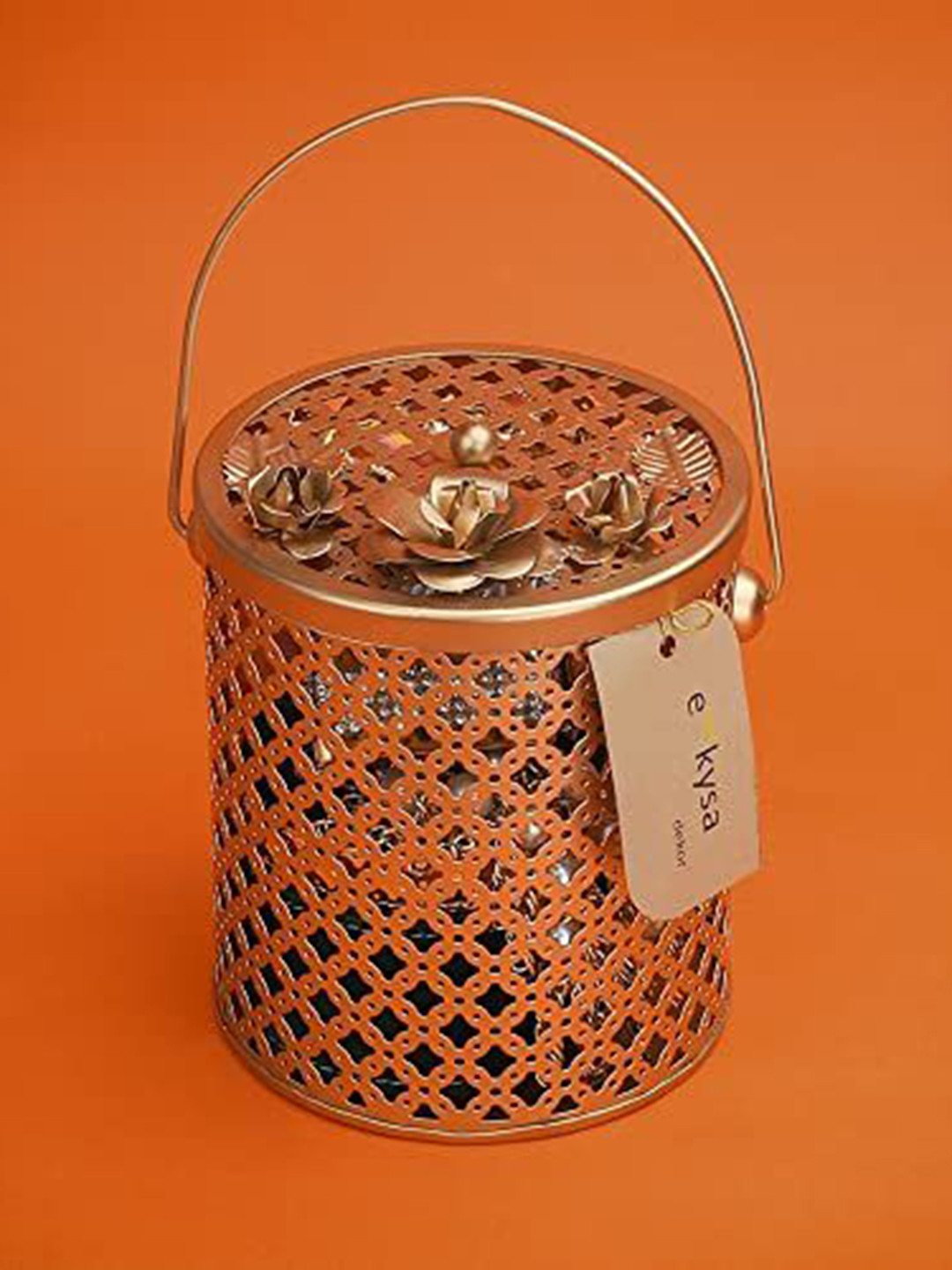 

e kysa Copper-Toned Self-Design Multipurpose Hamper Fancy Basket