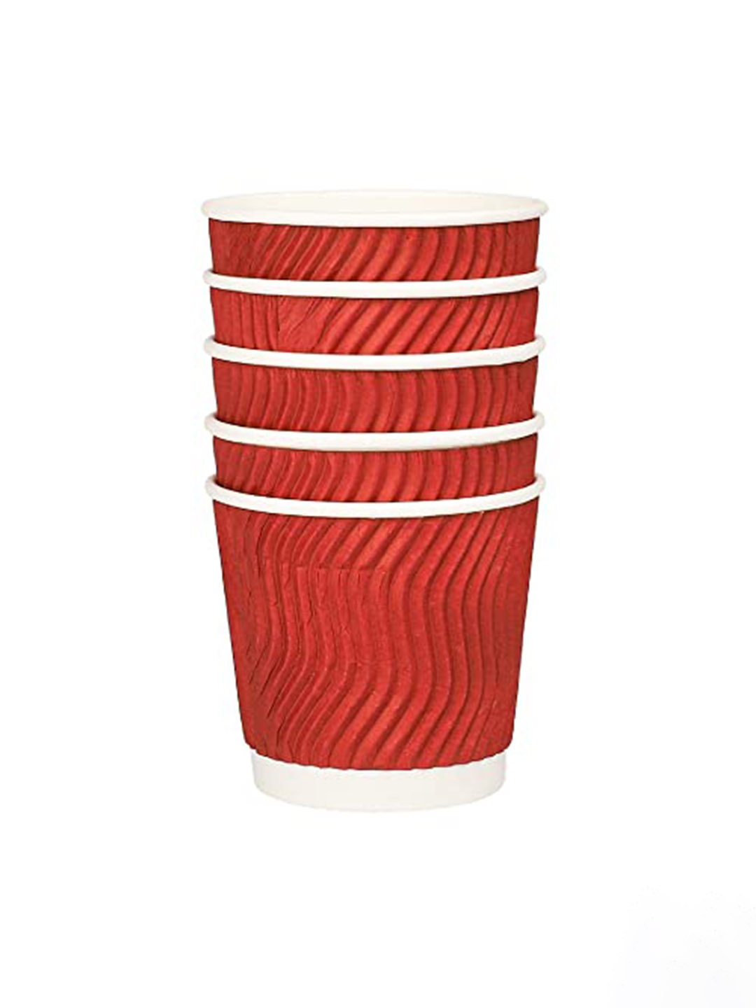 

e kysa 5 Pcs Red Textured Disposable Paper Cups