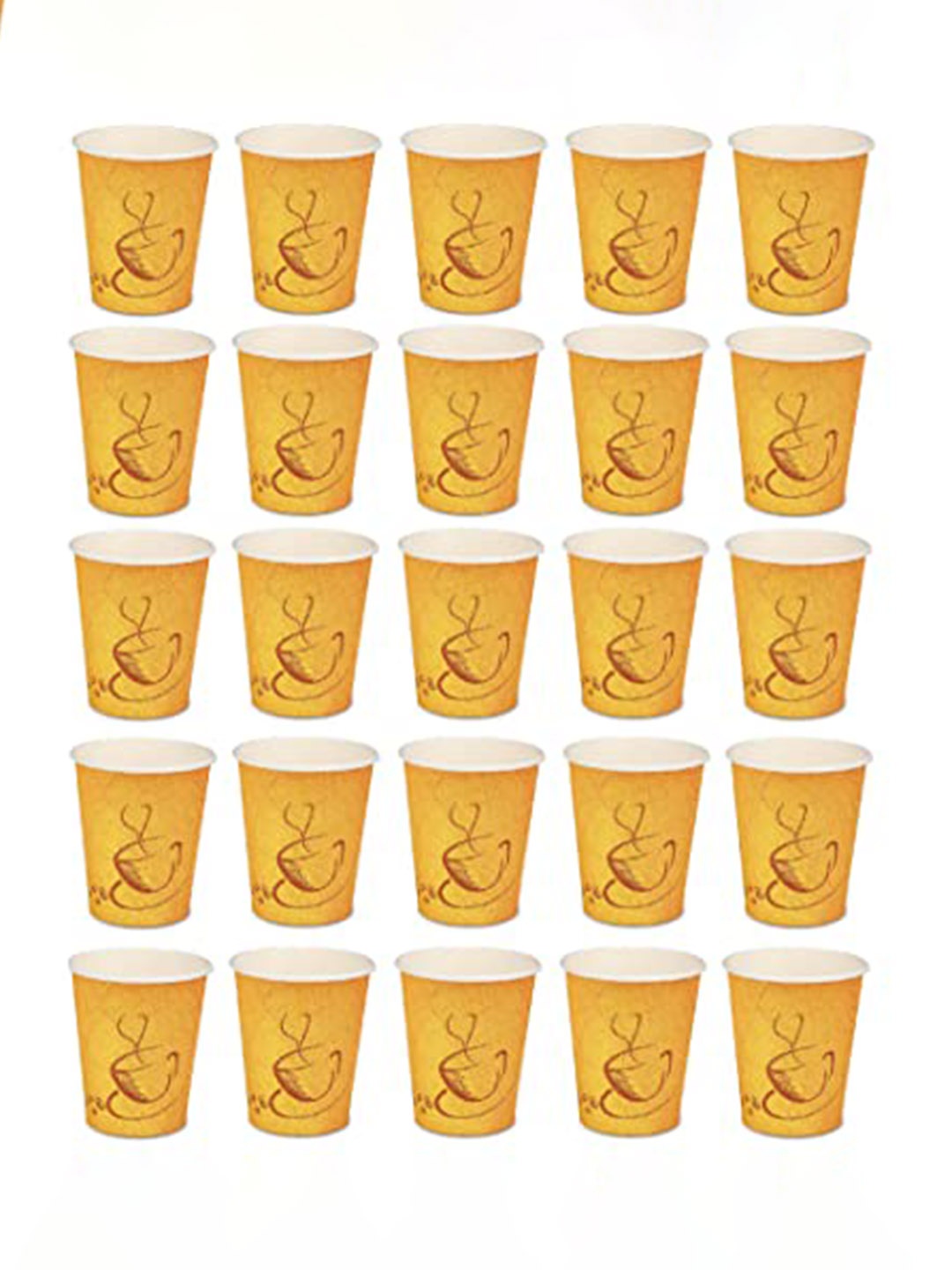 

e kysa 25 Pcs Yellow Hard Paper Disposable Tea/Coffee Cups- 250 ml Each