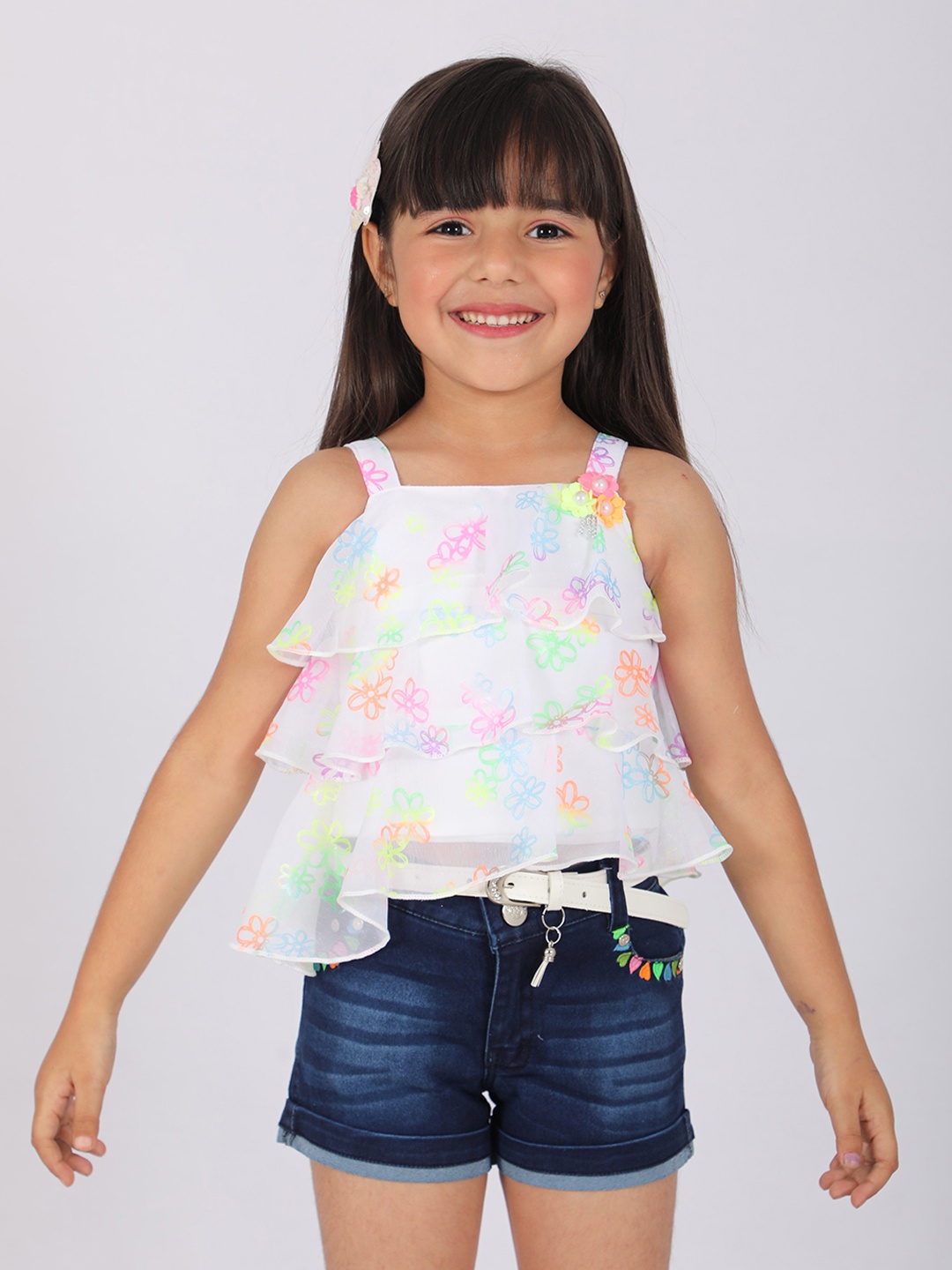 

Little Dolly Floral Print A-Line Mini Dress, Multi