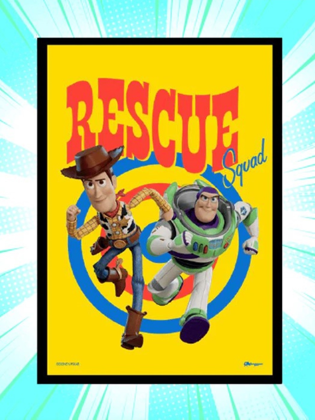 

Entertainment Store Yellow Toy Story Woody And Buzz Framed Poster Wall Art