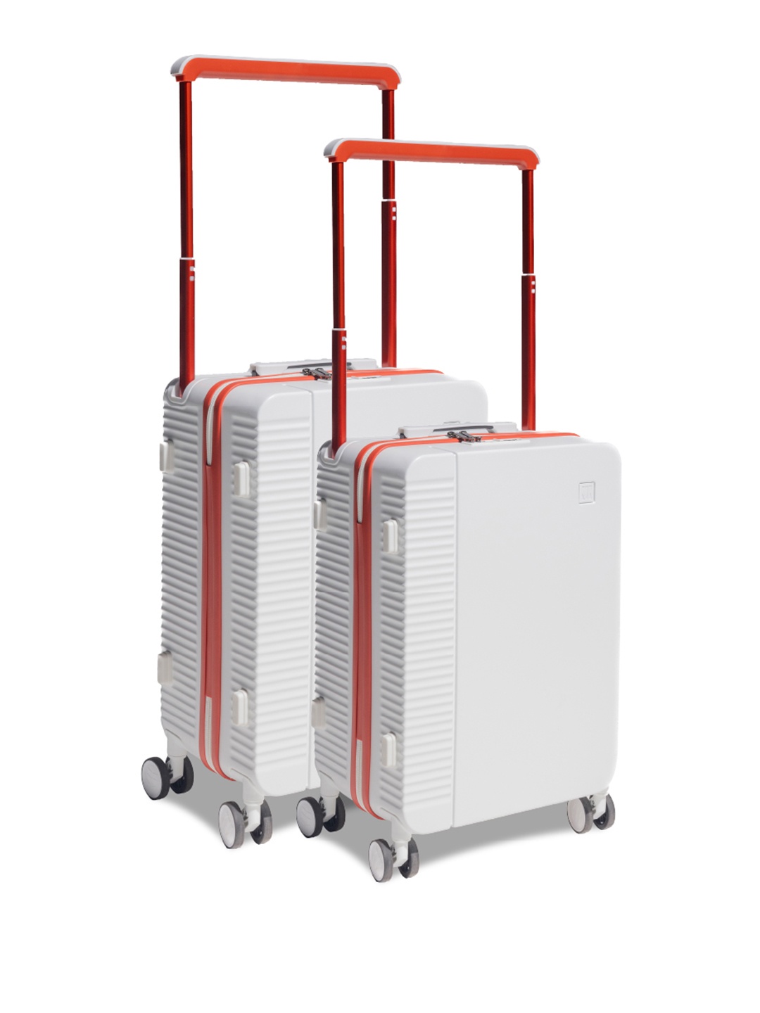 

Icon Signature Set Of 2 Textured Hard-Sided Trolley Bags, White