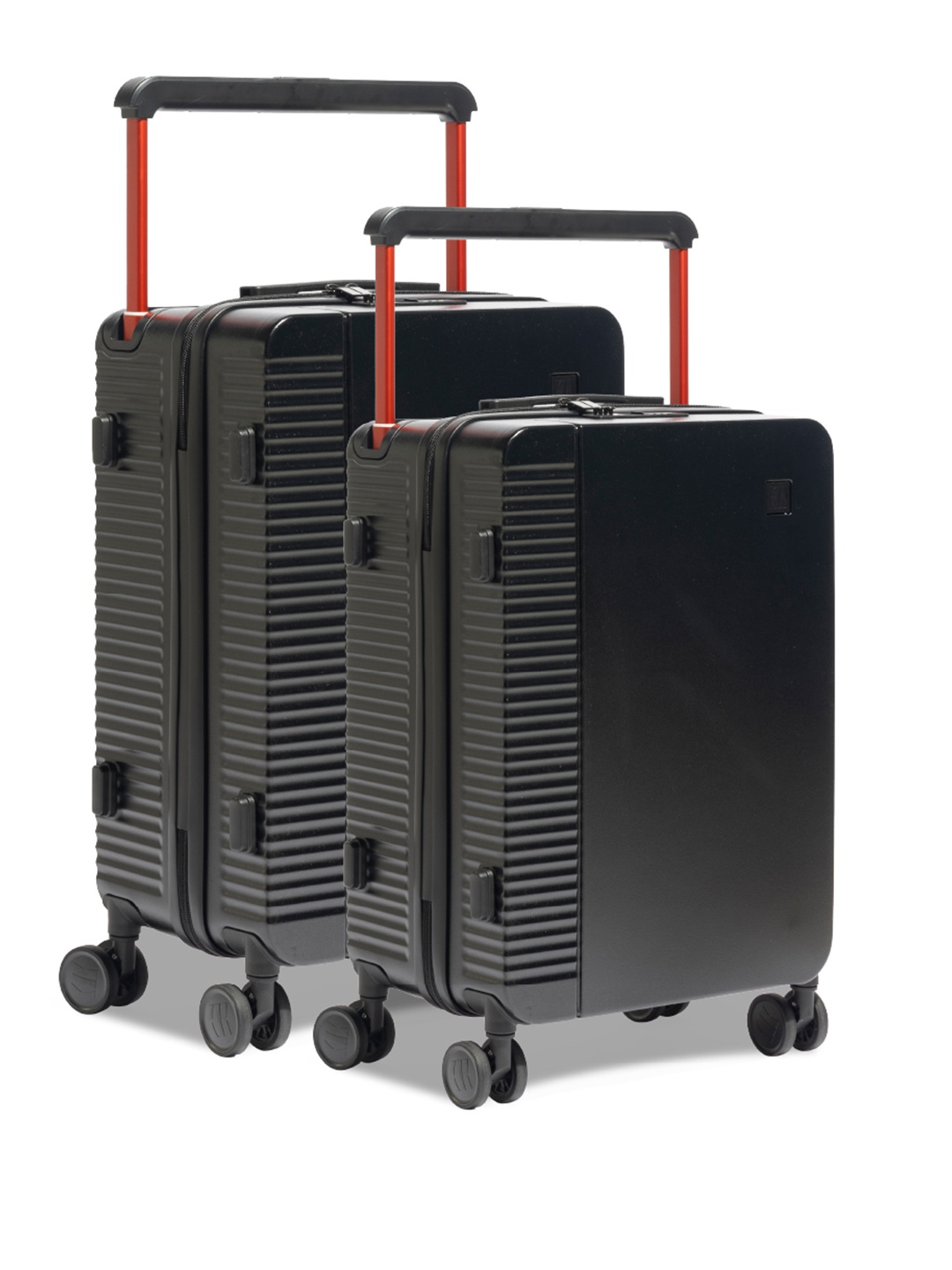 

Icon Set Of 2 Textured Hard-Sided Trolley Bags, Black
