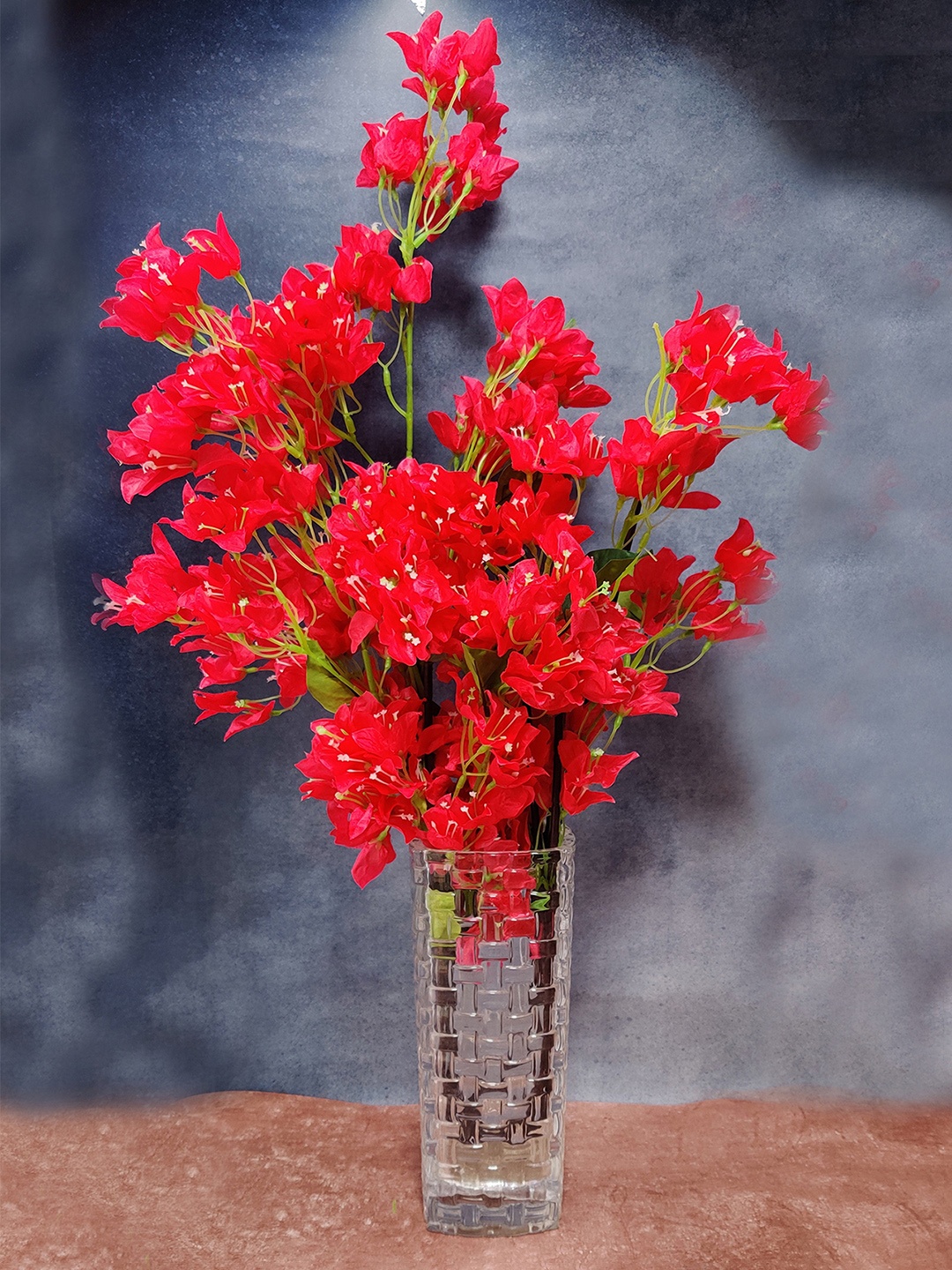 

ARTSY Pink and Green Bougainvillea Artificial Flower, Maroon
