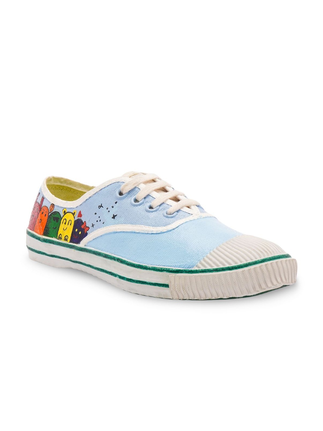 

Colour Kicks Men 5 Carry Handpainted Canvas Sneakers, Blue