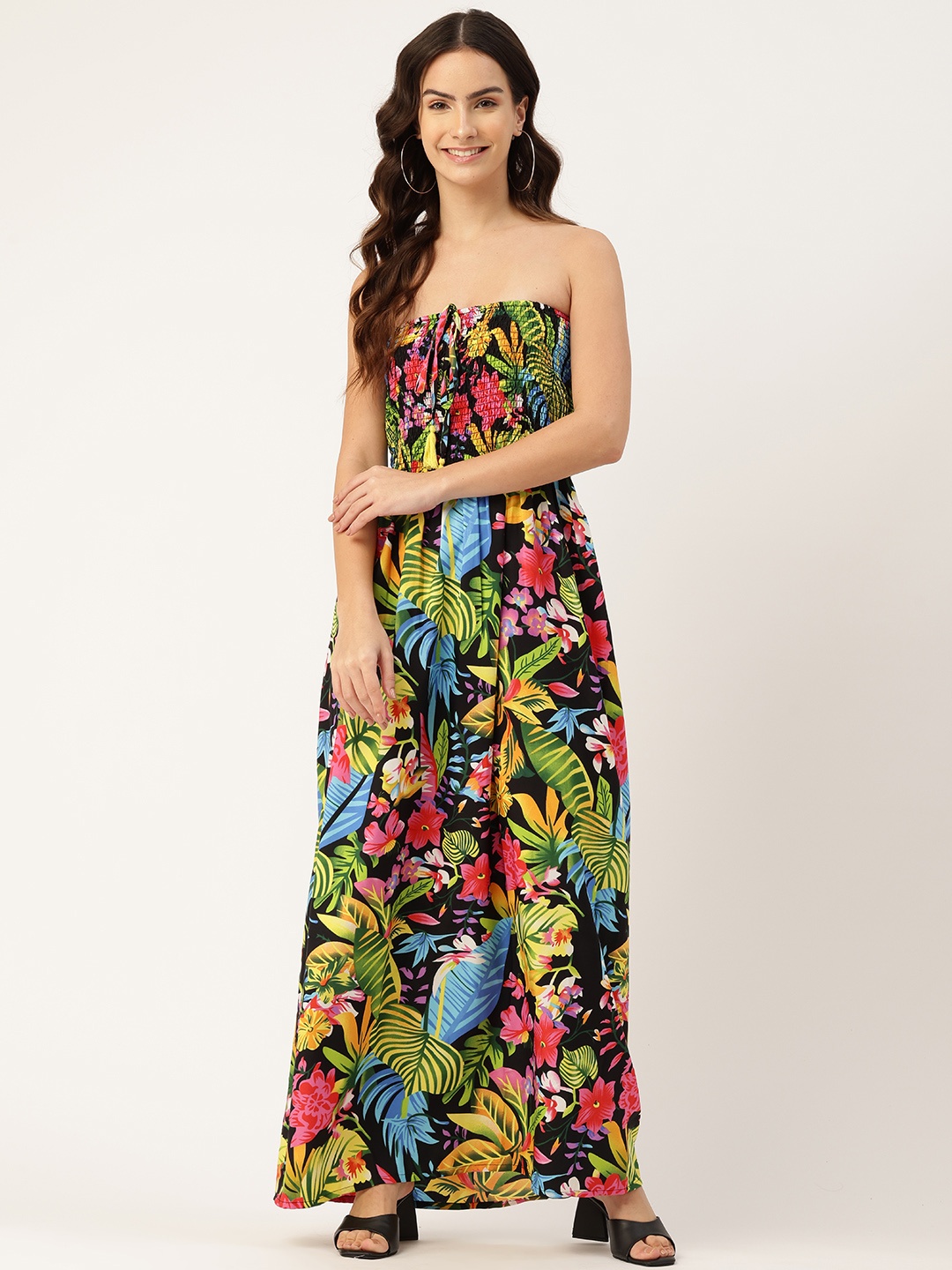 

Rue Collection Floral Print Smocked Fit & Flare Maxi Dress, Multi