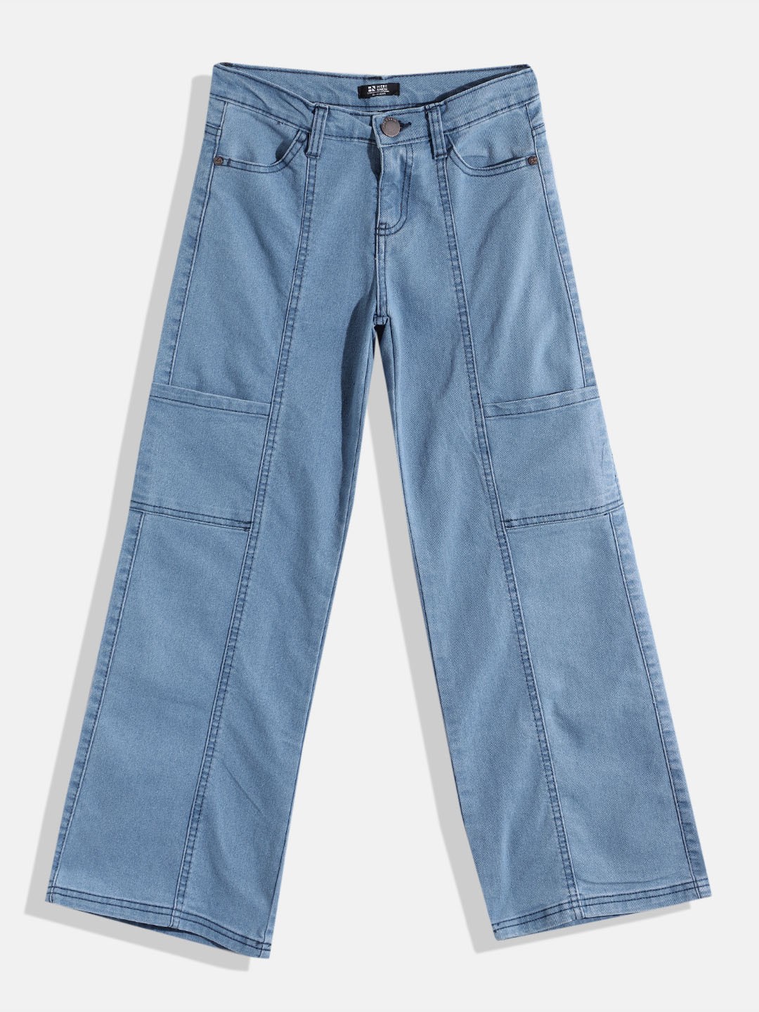 

HERE&NOW Girls Flared Stretchable Jeans, Blue