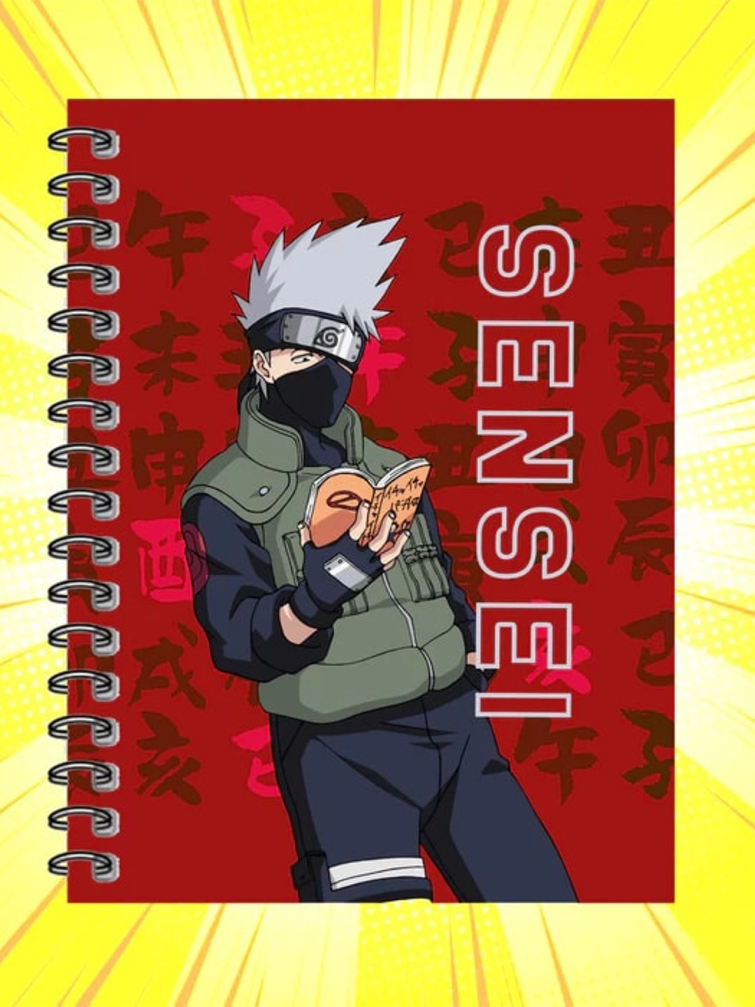 

Entertainment Store Naruto Sensei Printed Spiral Notebook, Red