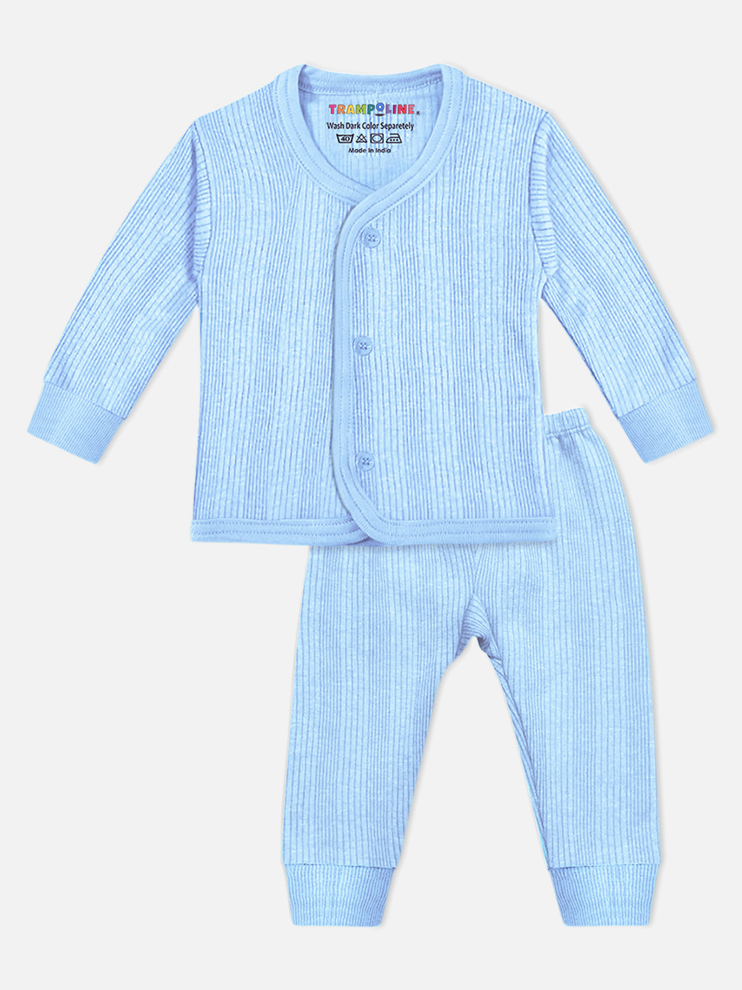 

YK X Trampoline Kids Striped Thermal Set, Blue