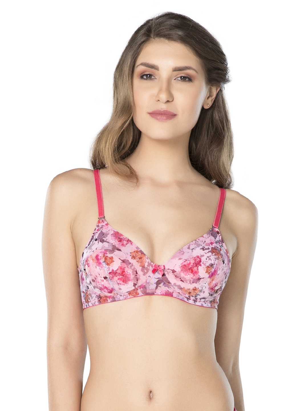 

Amante Pink Printed Underwired Lightly Padded Push-Up Bra