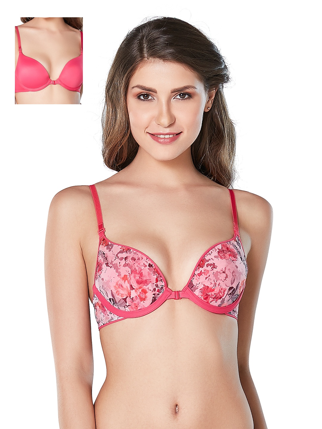 

Amante Printed Padded Wired Summer Switch Reversible T-Shirt Bra BRA28901, Pink