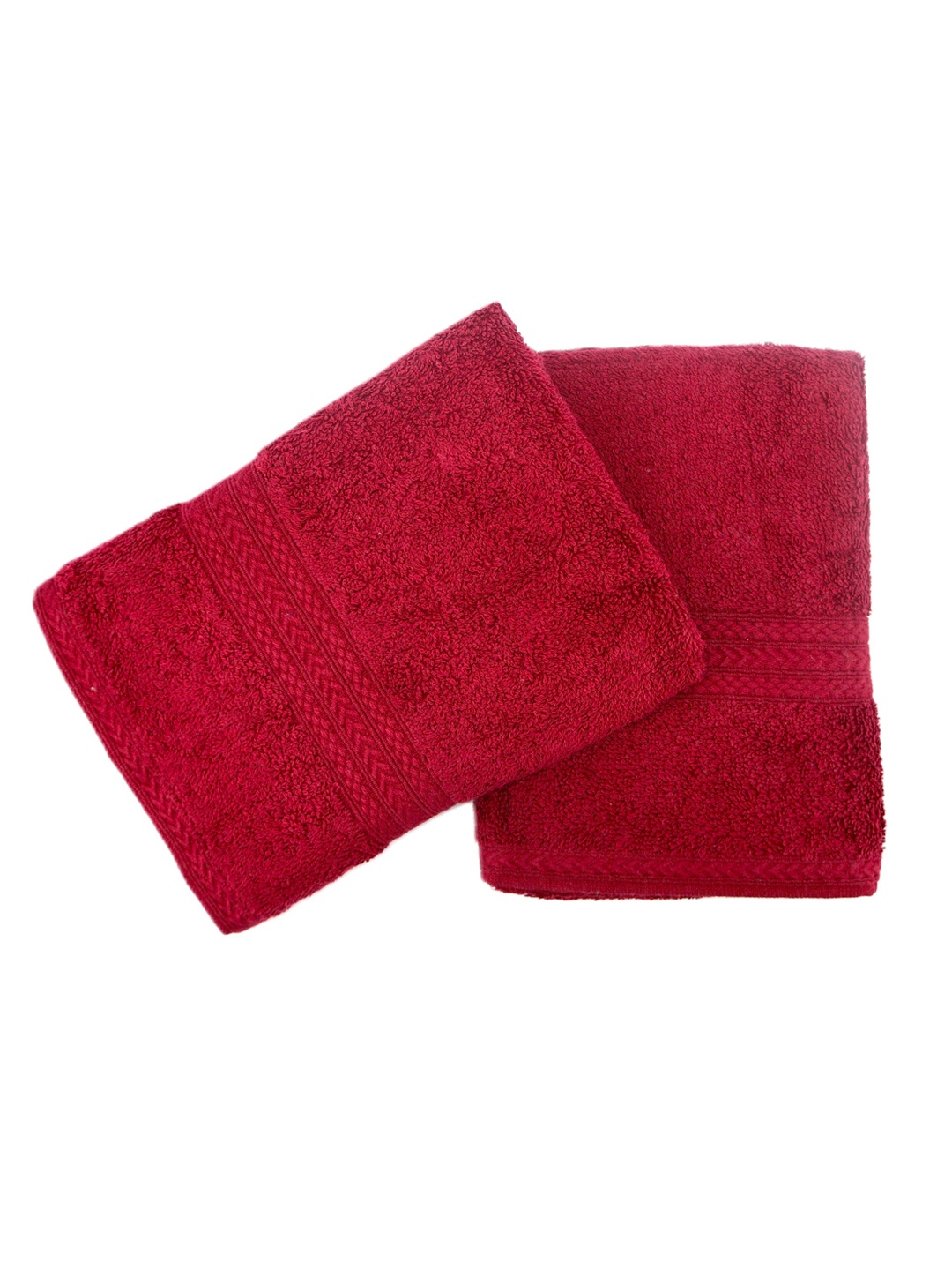 

BOMBAY DYEING Maroon 2 Pieces 450 GSM Pure Cotton Hand Towels