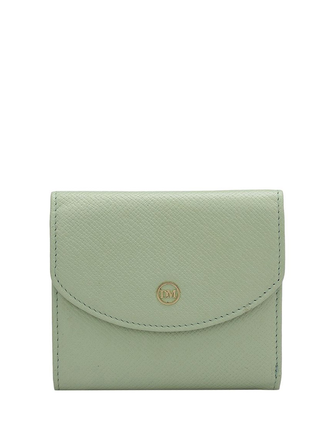 

Da Milano Women Textured Leather Three Fold Wallet, Green