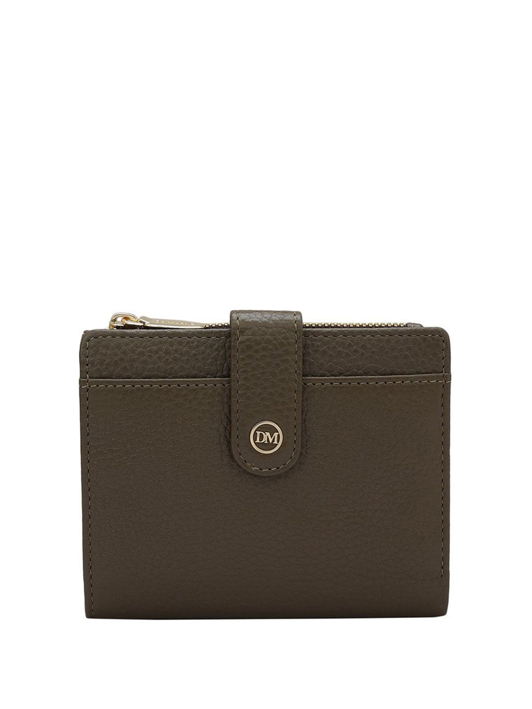 

Da Milano Women Textured Leather Two Fold Wallet, Brown