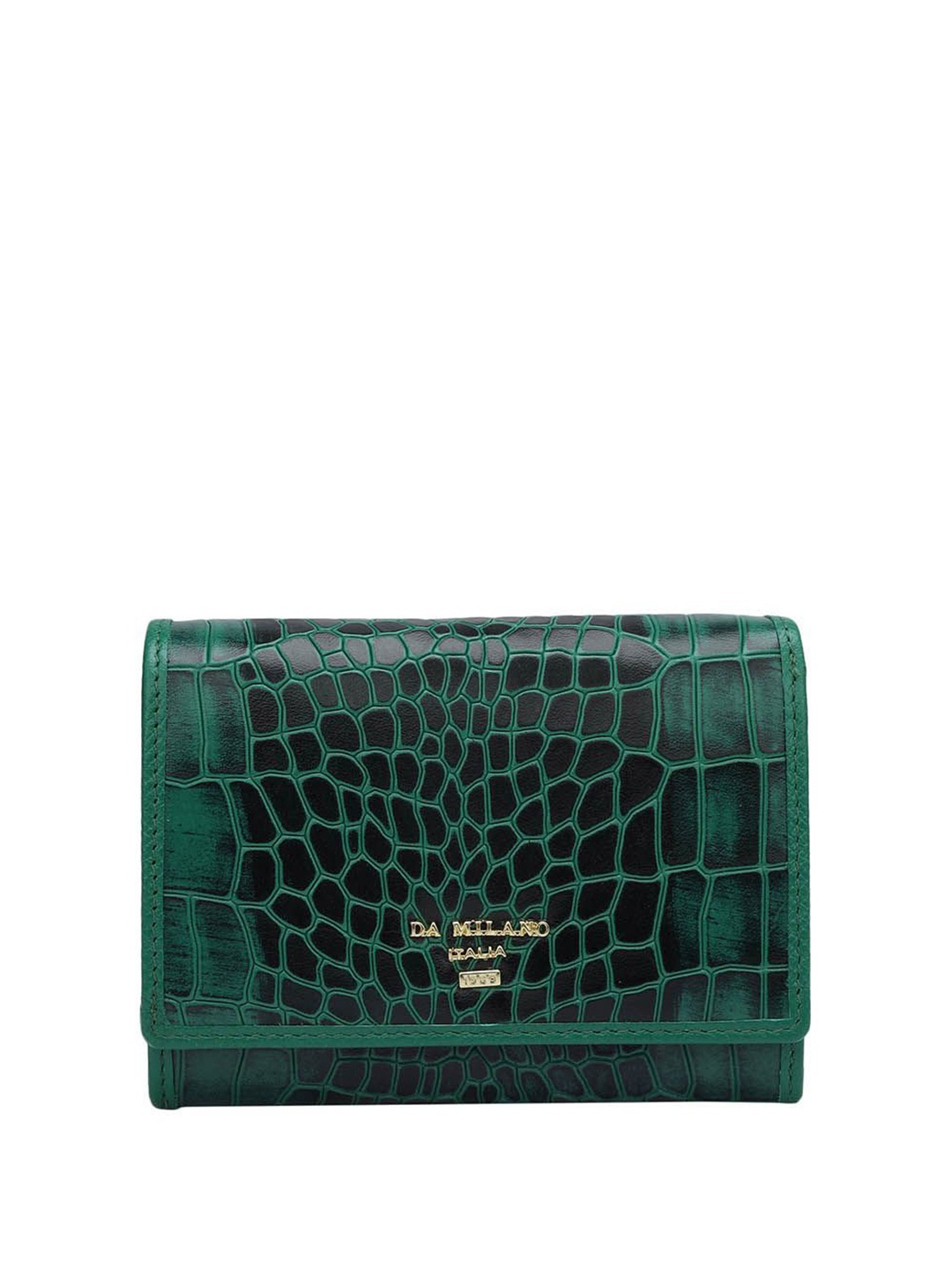 

Da Milano Women Textured Leather Envelope Wallets, Green