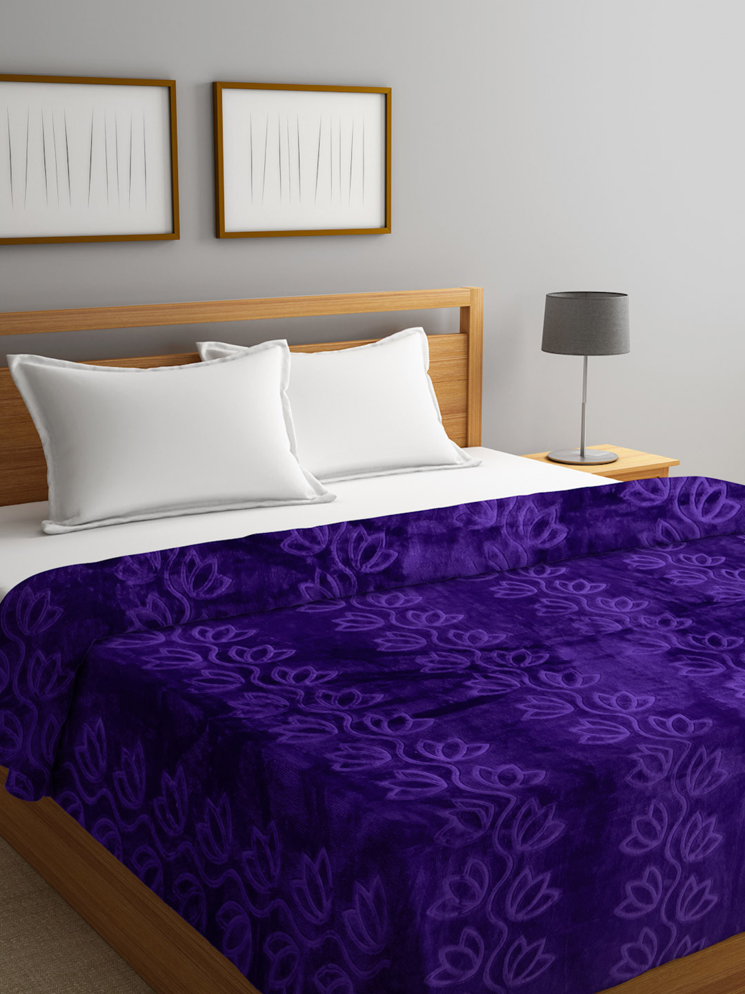 

Home Sizzler Purple Floral Mink 380 GSM Mild Winter Double Bed Blanket