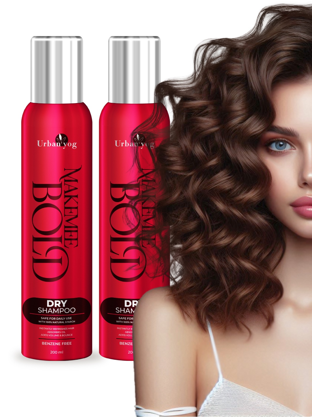 

URBANYOG Set Of 2 Make Me Bold Dry Shampoo - 200ml Each, White