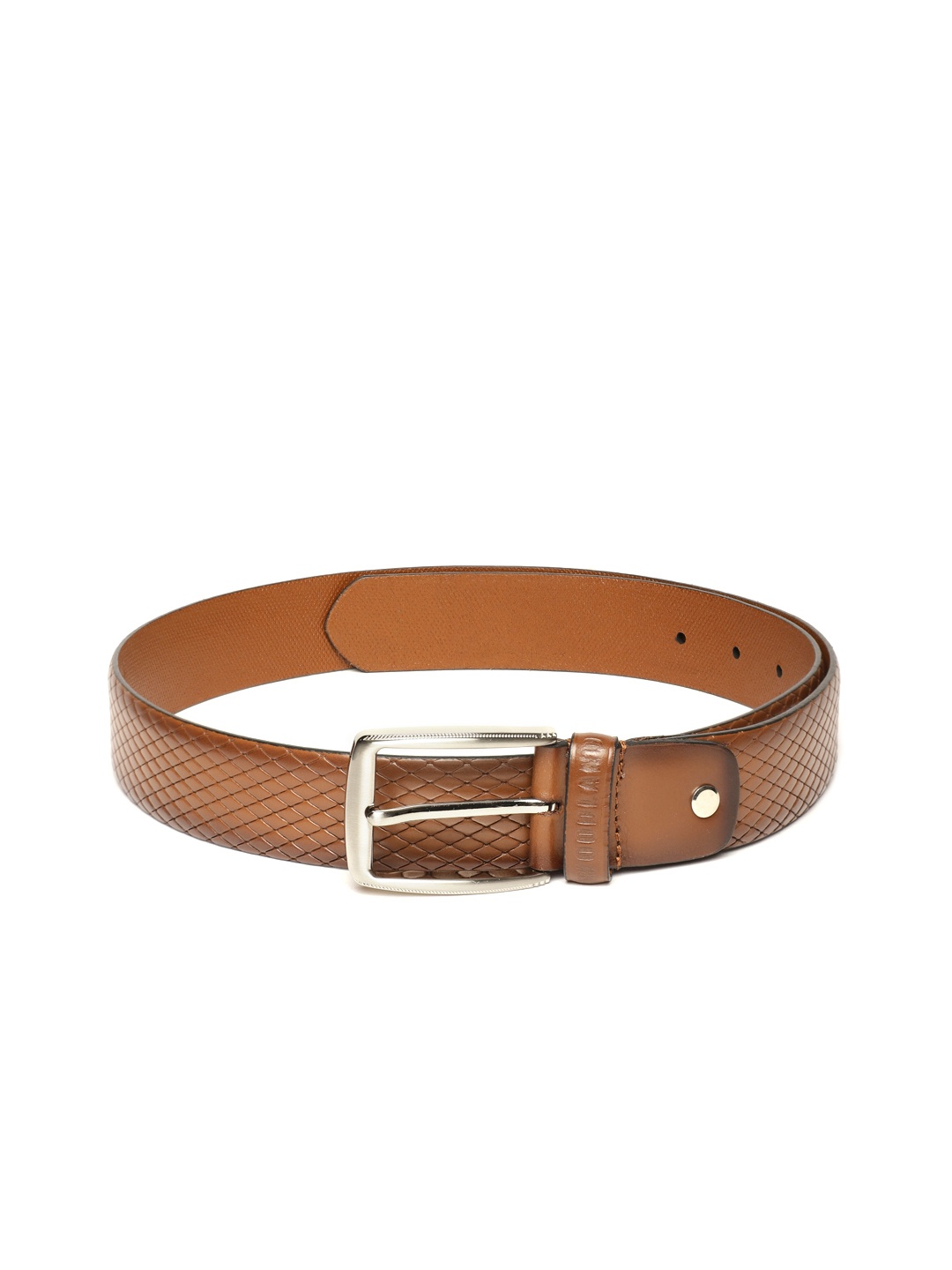 

Woodland Men Textured Leather Belt, Brown