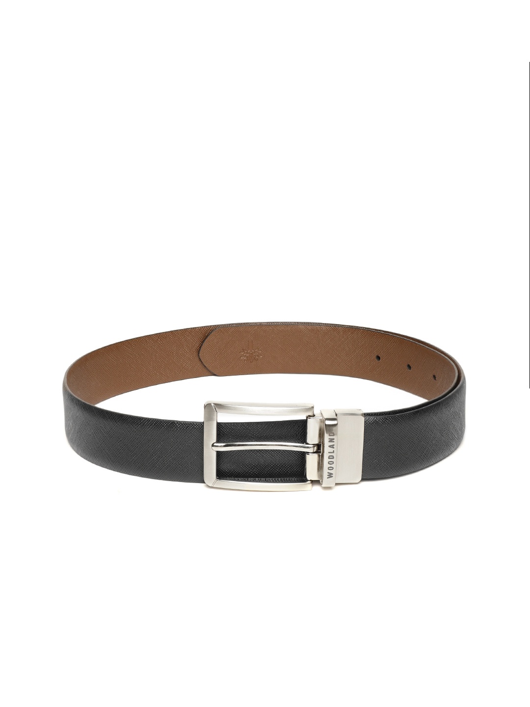 

Woodland Men Leather Reversible Formal Belt, Black
